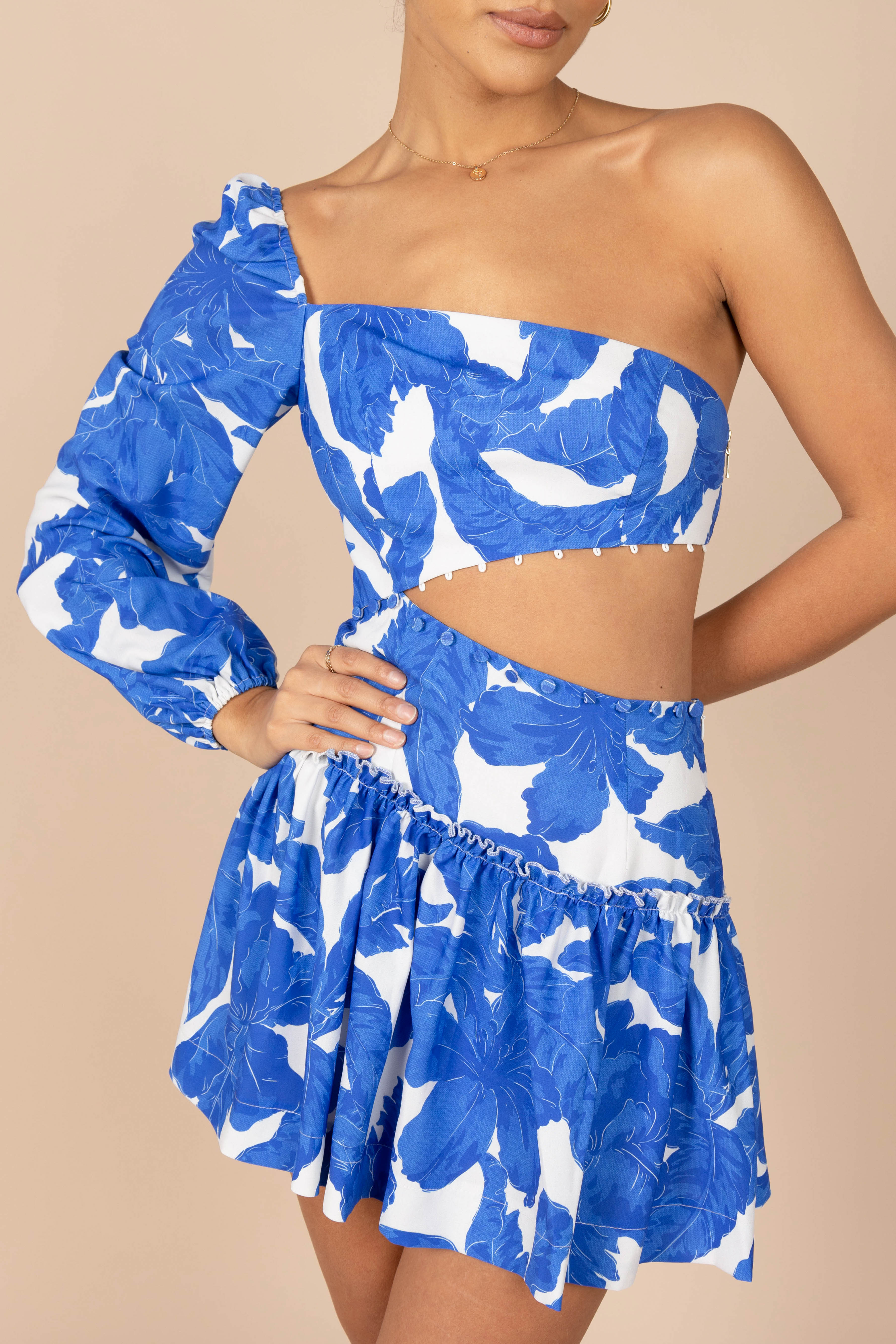 Stylish Aliyah Mini Dress - Blue Floral Print Summer Dress for Women | Perfect for Beach, Party & Casual Outings