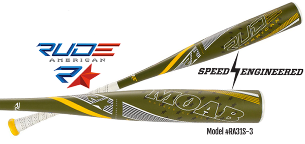 MOAB Rude American BBCOR Baseball Bat for Adults - RA33B 3 | High Performance Aluminum Alloy Bat for Competitive Play | Perfect for League Games, Tournaments & Training Sessions