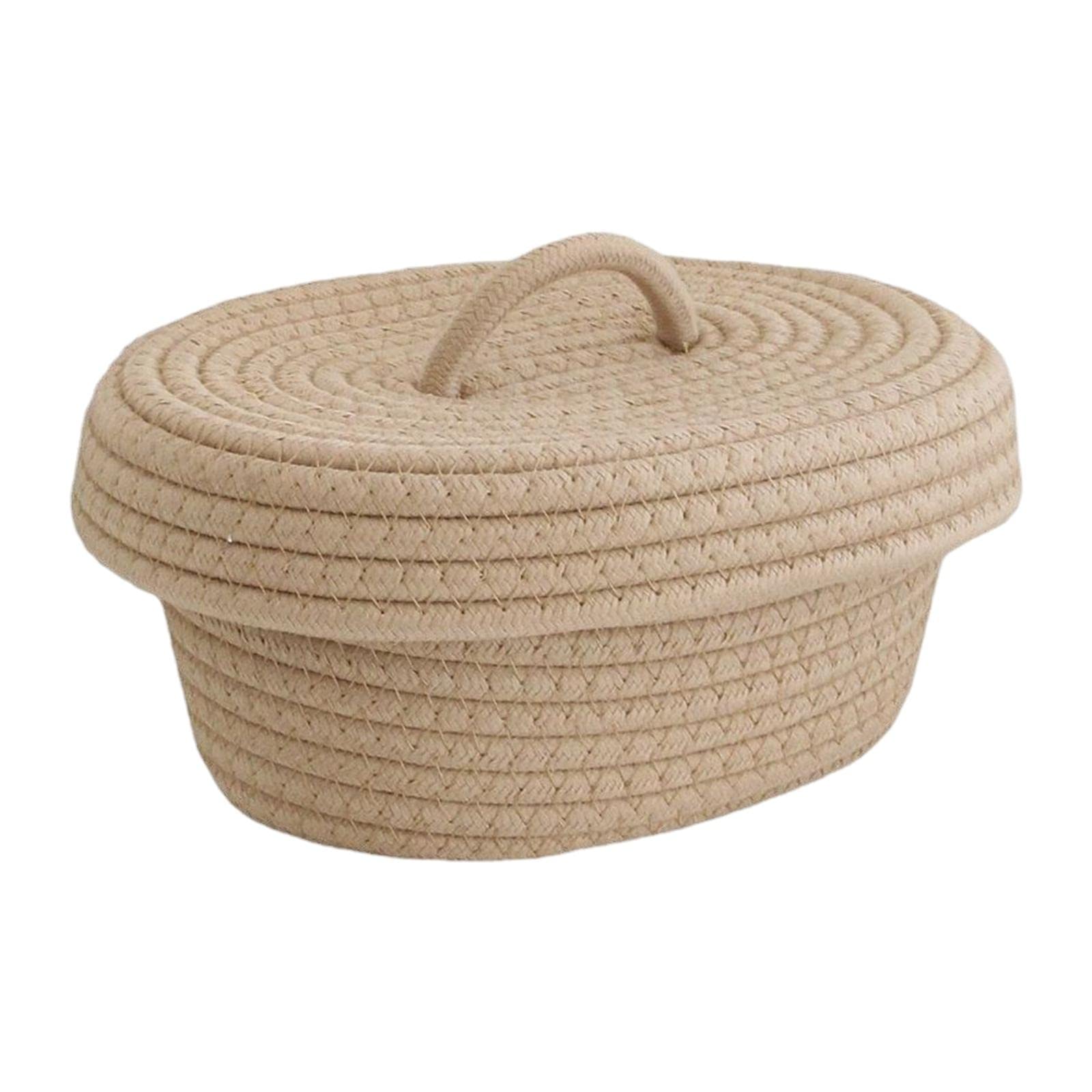 MagiDeal Multifunctional Rope Storage Basket - Organizer Shelf for Living Room, Bedroom, Office | Perfect for Toys, Cosmetics, Toiletries & Home Decor (Khaki) | Space-Saving Home Organization Solution