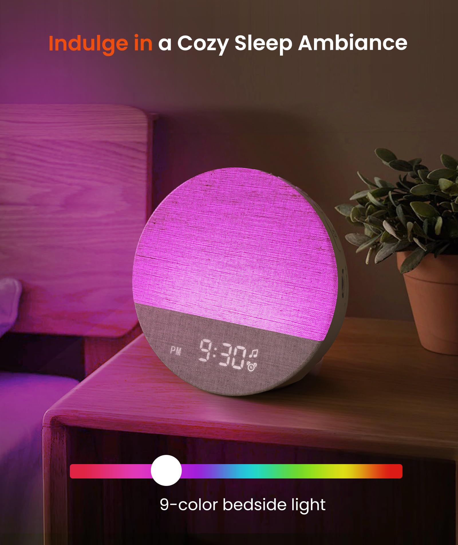 Dreamegg Sunrise 1 - Smart Sunrise Alarm Clock with 29 Soothing Sounds & White Noise Machine, Adjustable Night Light for Bedroom, Custom Sleep Routines for Adults & Kids | Perfect for Gentle Wake-Ups, Relaxation & Better Sleep