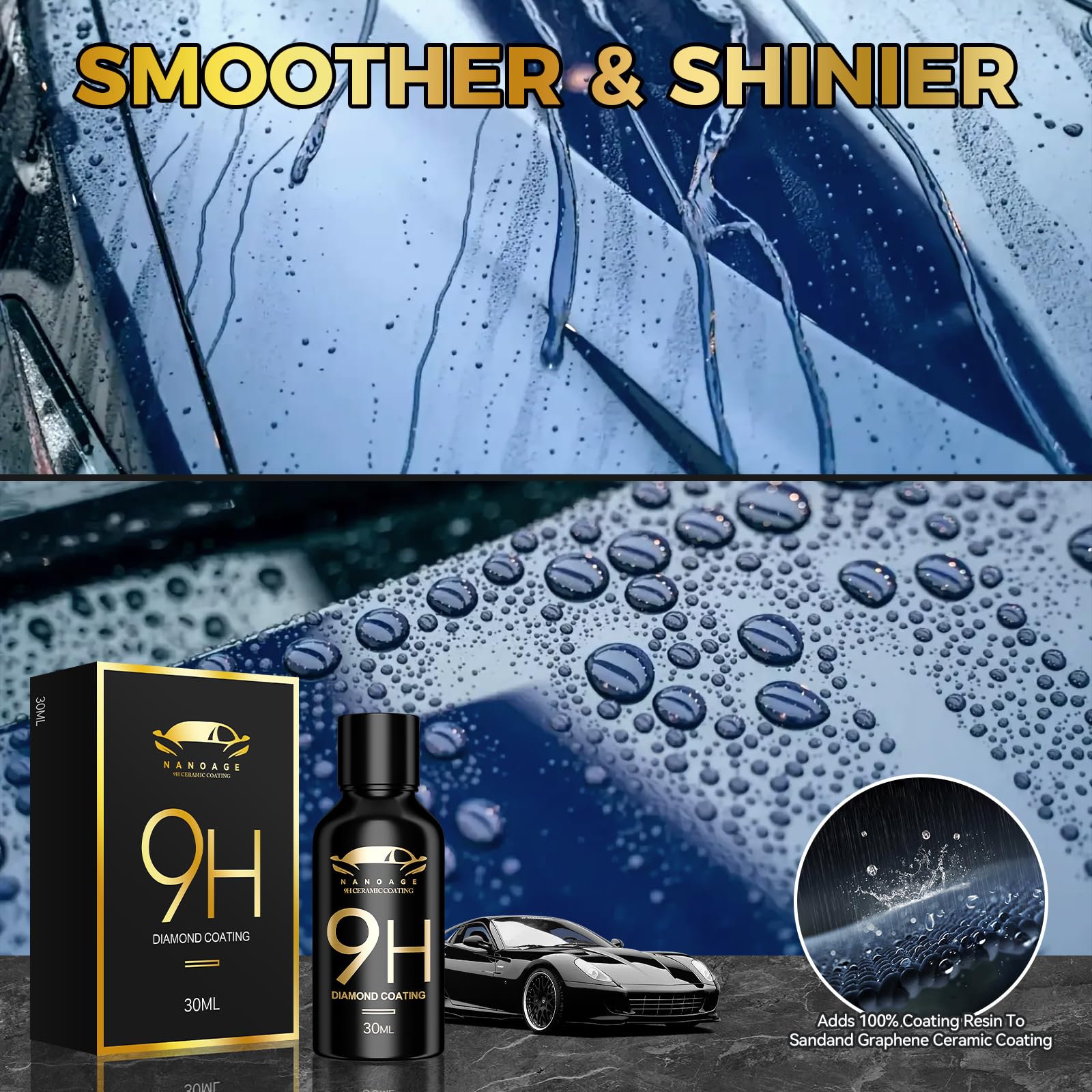 Greyghost 9H Nano Ceramic Coating Kit for Cars – Hydrophobic Paint Protection, Anti-Scratch Glass Coat & High Gloss Polish – Professional Auto Detailing for Long-Lasting Shine (Perfect for Daily Drivers, Show Cars & Vehicle Protection in Harsh Weather)