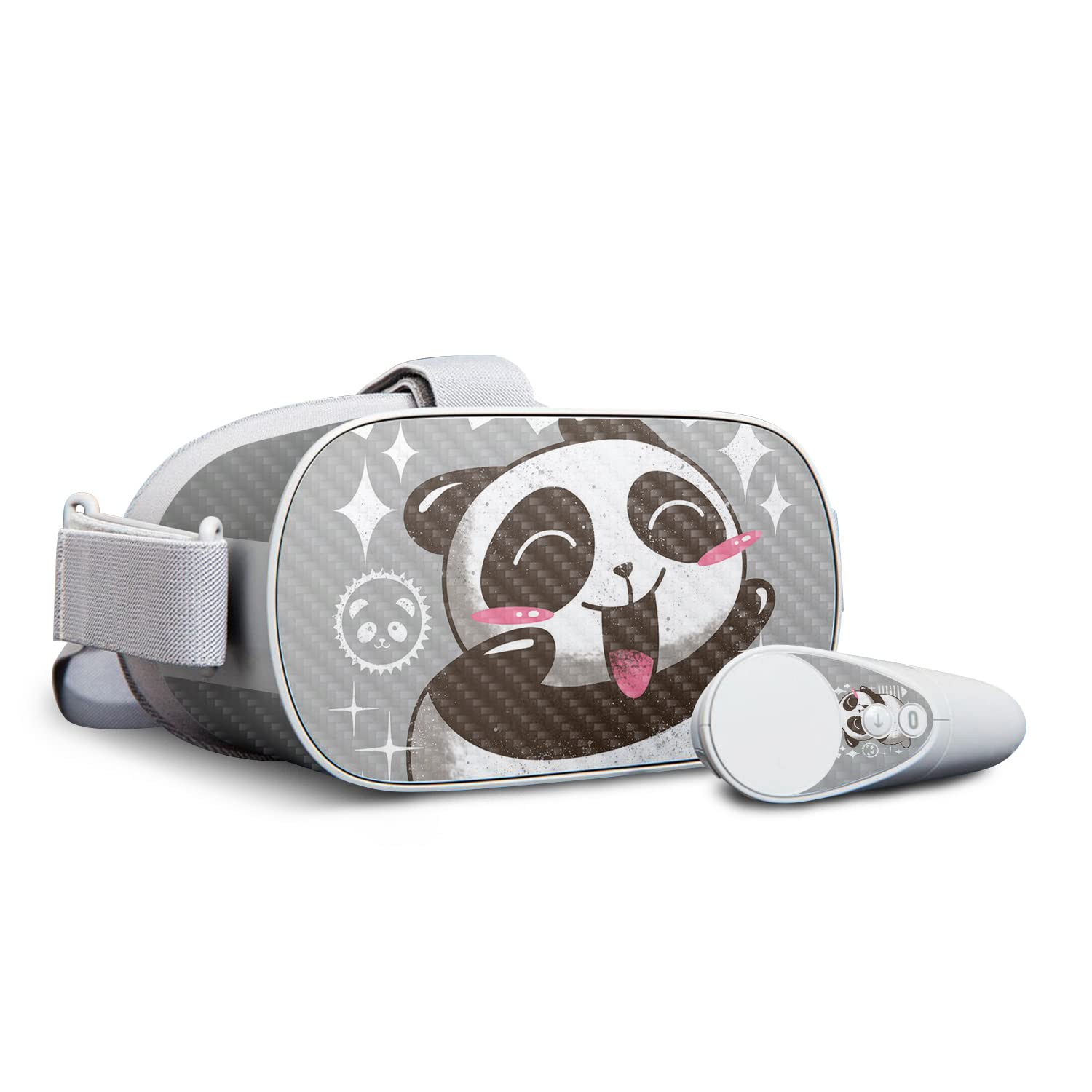 Premium Carbon Fiber Skin for Oculus Go - Cute Panda Design | Protective & Durable Textured Cover | Easy to Apply & Remove | Made in USA | Perfect for Gaming, VR Entertainment & Personalization