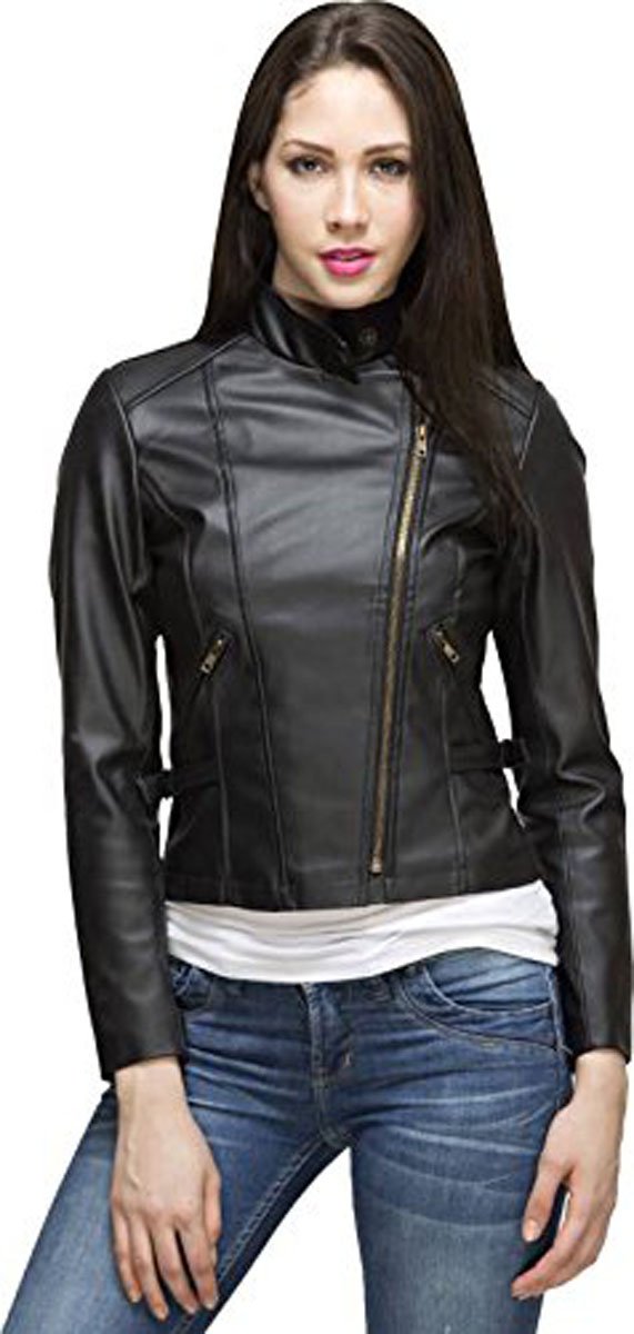Women's Solid Black Lambskin Leather Biker Jacket - Premium Motorcycle Jacket for Riding & Fashion | Perfect for Casual Outfits, Night Out & Motorcycle Adventures