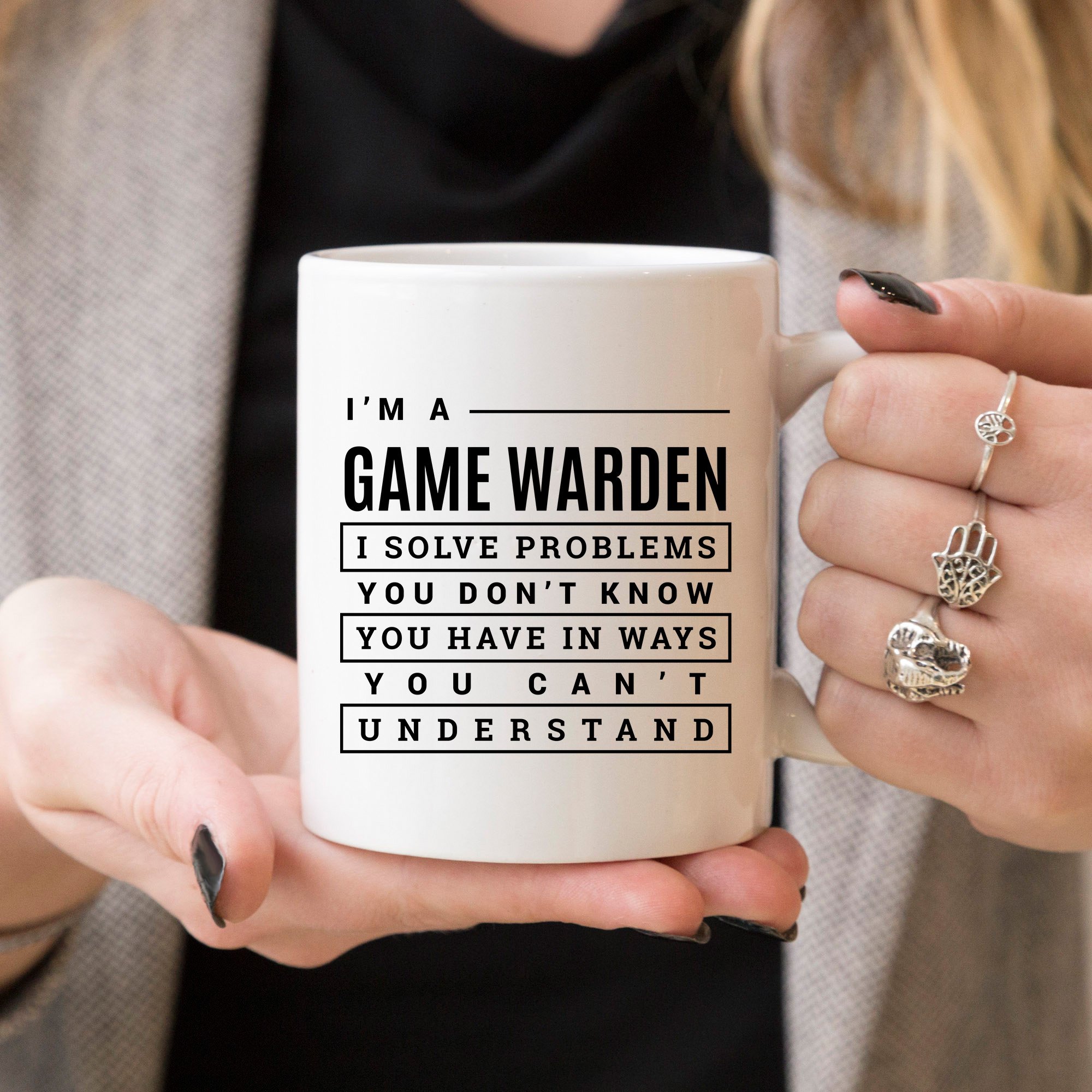 Funny Game Warden Coffee Mug - 11oz Ceramic Cup with Humorous Design - Perfect Gift for Wildlife Officers & Outdoor Enthusiasts - Ideal for Office, Camping & Hunting Trips