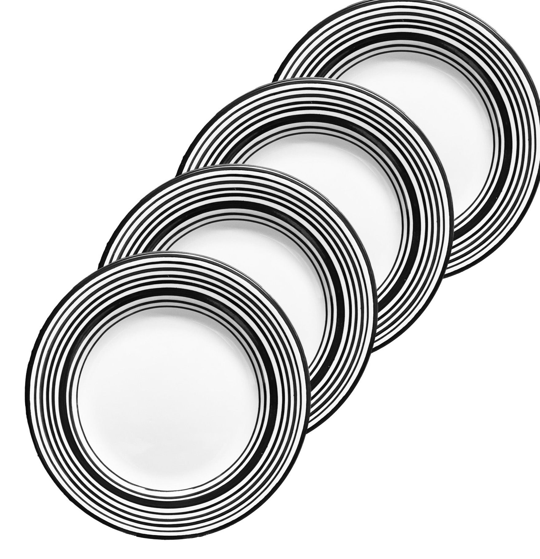 Elegant 7-Inch Tuxedo Dessert Plates Set of 4 - Black & White Ceramic Appetizer Plates for Parties, Weddings & Fine Dining | Perfect for Cake, Pastry & Hors d'Oeuvres Serving