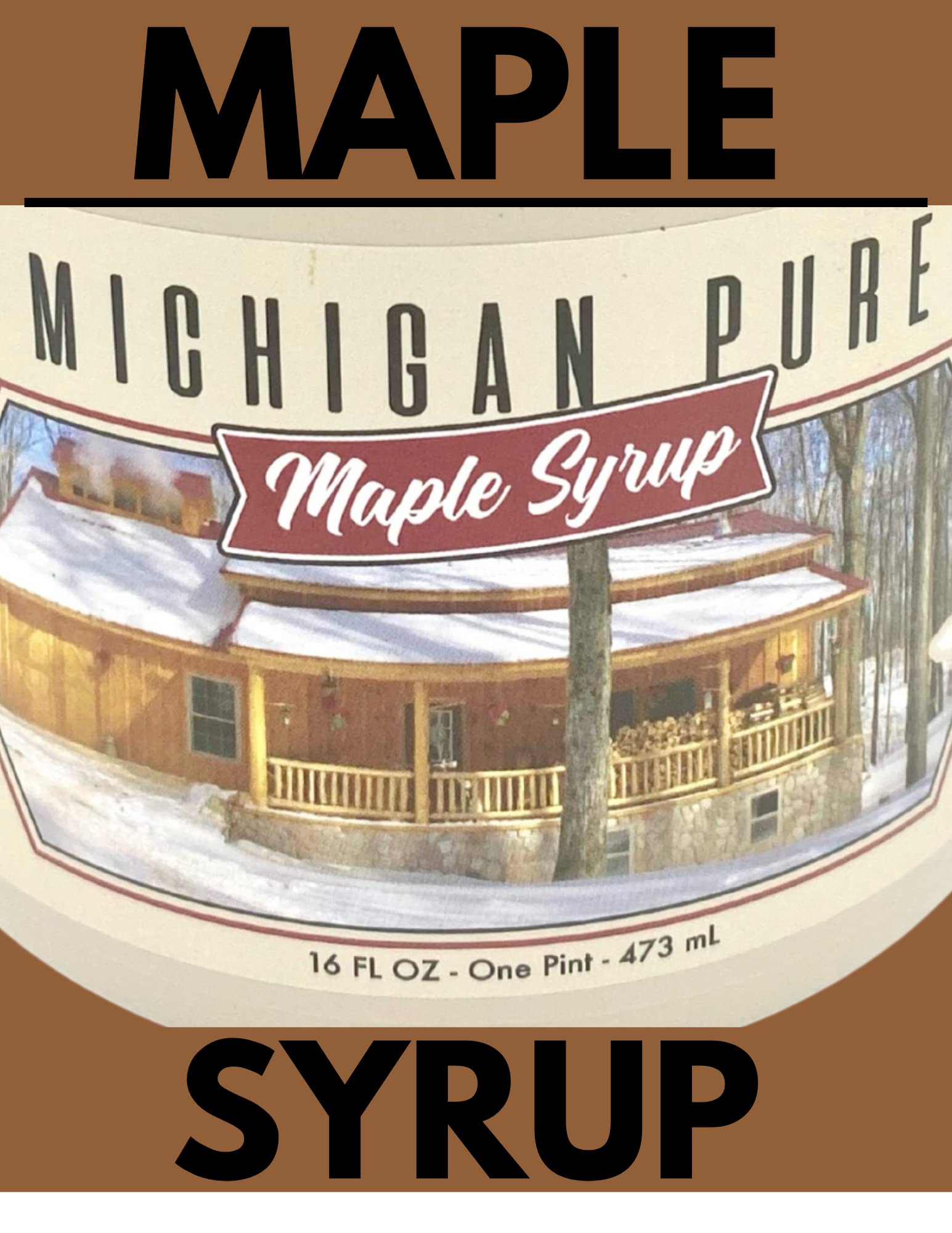 Pure Maple Syrup 16 oz (Pint) - Grade A, All Natural, No Preservatives - Case of 12 Bottles - Perfect for Pancakes, Waffles, Yogurt & Baking