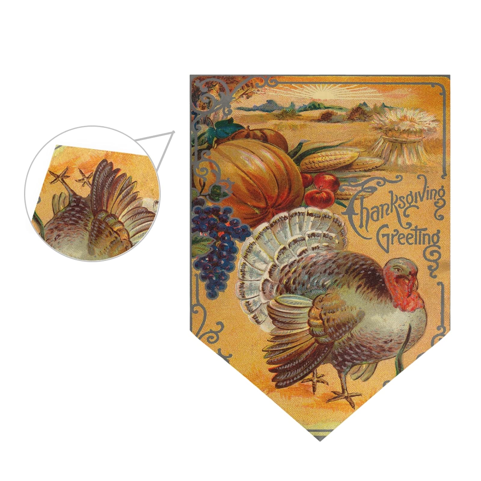Double-Sided Thanksgiving Blond Turkey Pumpkin House Flag - 28