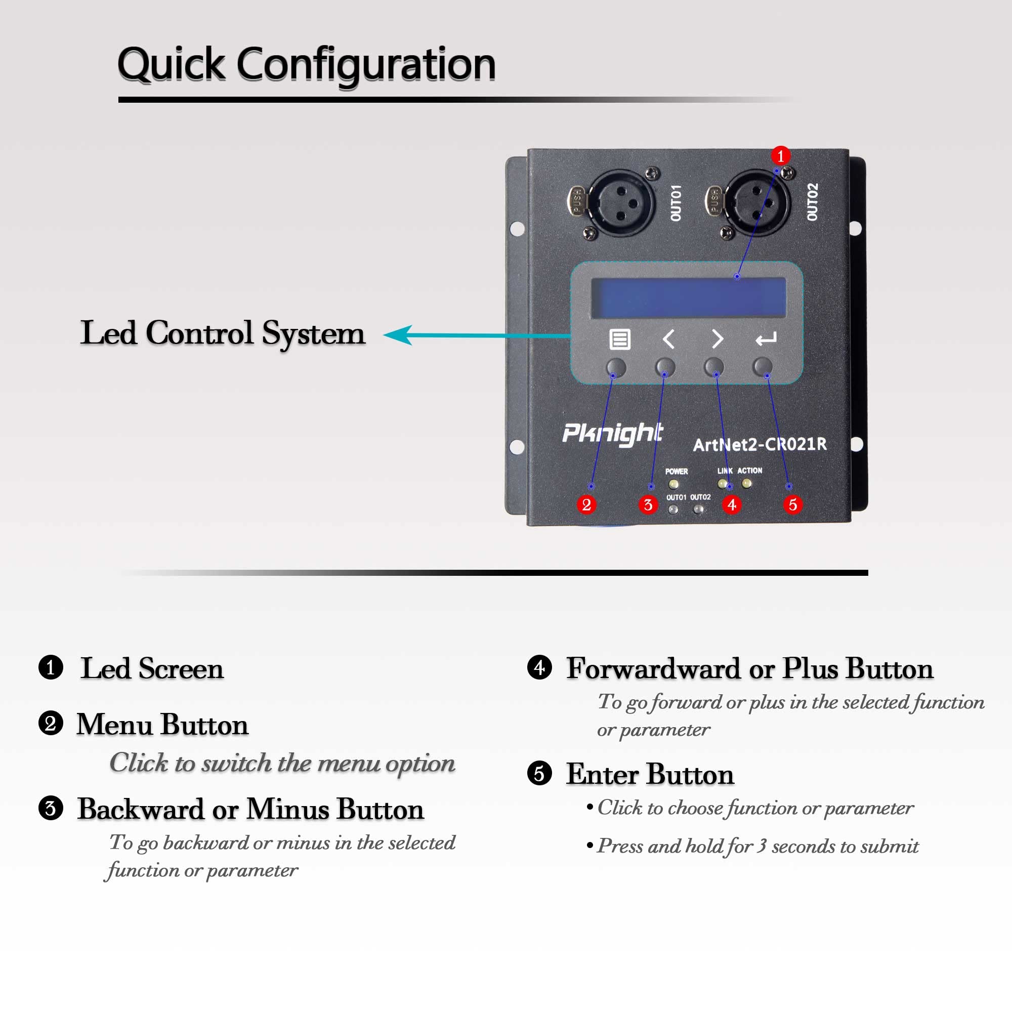 ArtNet DMX 1024 Ethernet Lighting Controller - 2 Universe, Truss Mountable, PoE Powered (CR021R) for Stage Lighting, DJ Shows & Theater Productions
