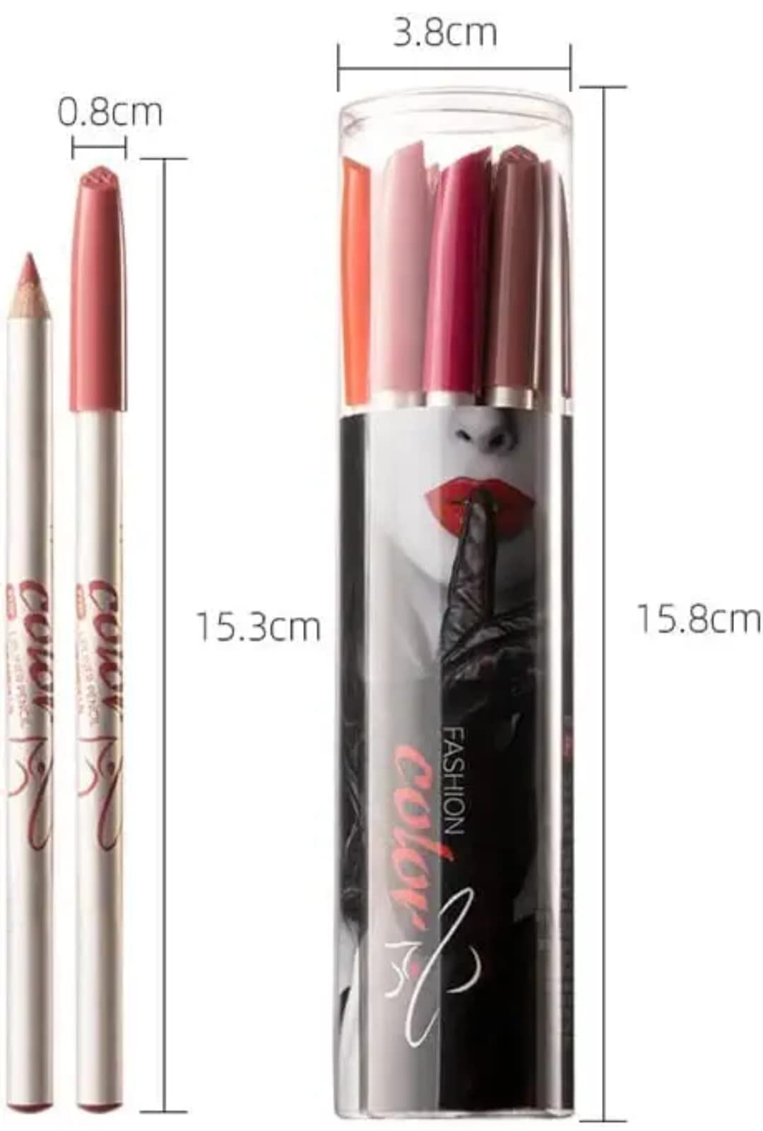 Huda Beauty Professional Matte Lip Liner Set - 12 Multicolor Long-Lasting Lip Pencils for Precise Definition | Perfect for Makeup Artists, Daily Wear & Special Occasions