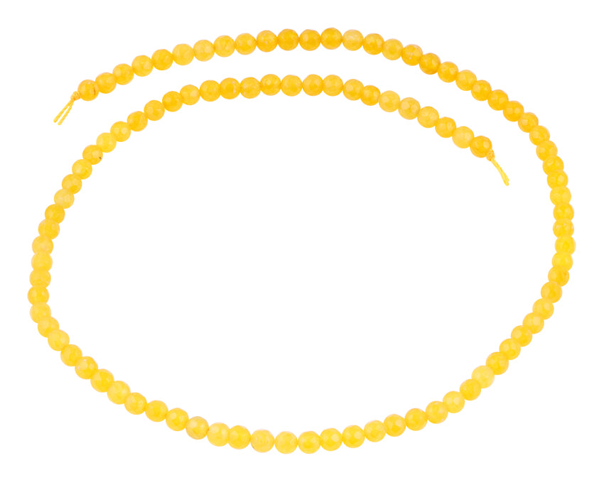 4mm Yellow Agate Faceted Gemstone Beads for Jewelry Making - DIY Bracelets, Necklaces & Craft Projects