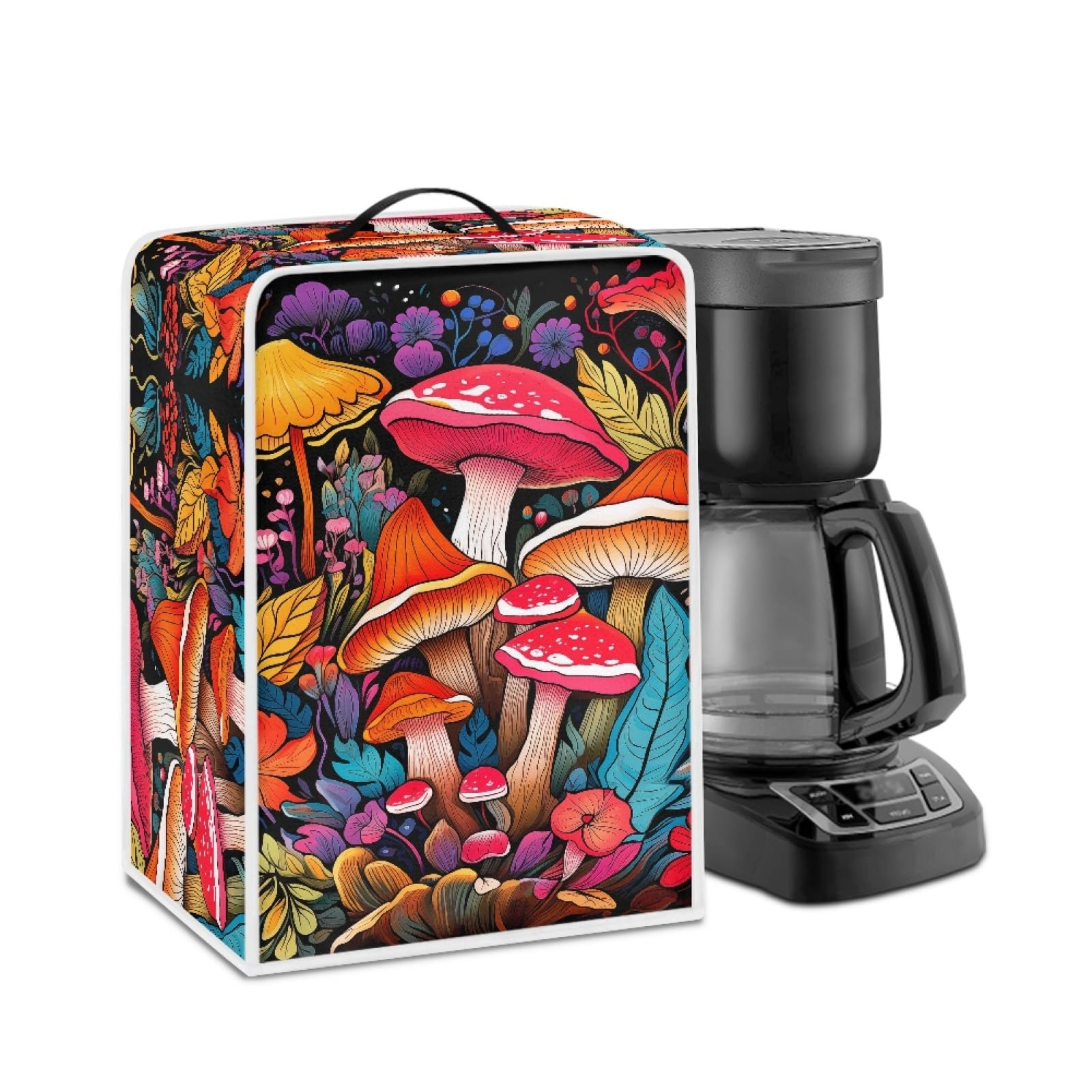 GLENLCWE Red Mushroom Dust Cover - Polyester Protective Cover for Coffee Machines & Stand Mixers | Cute Kitchen Decor & Perfect Gift for Women | Ideal for Home Baking & Coffee Station Organization