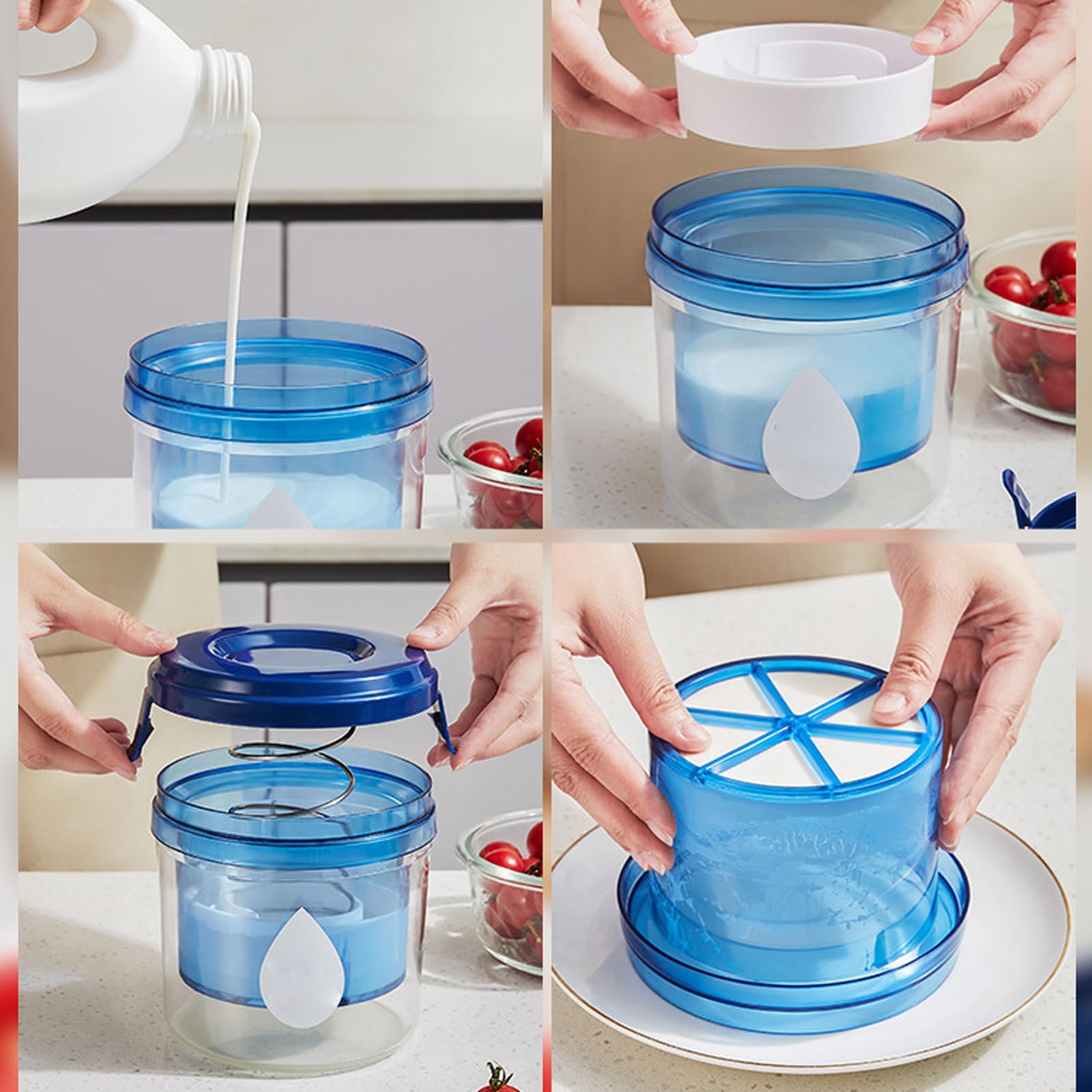 Premium Greek Yogurt Strainer - Reusable Yogurt Maker & Nut Milk Filter for Thick Greek Yogurt, Soy Milk, Almond Milk | Perfect for Homemade Dairy, Vegan Milk & Cheese Making