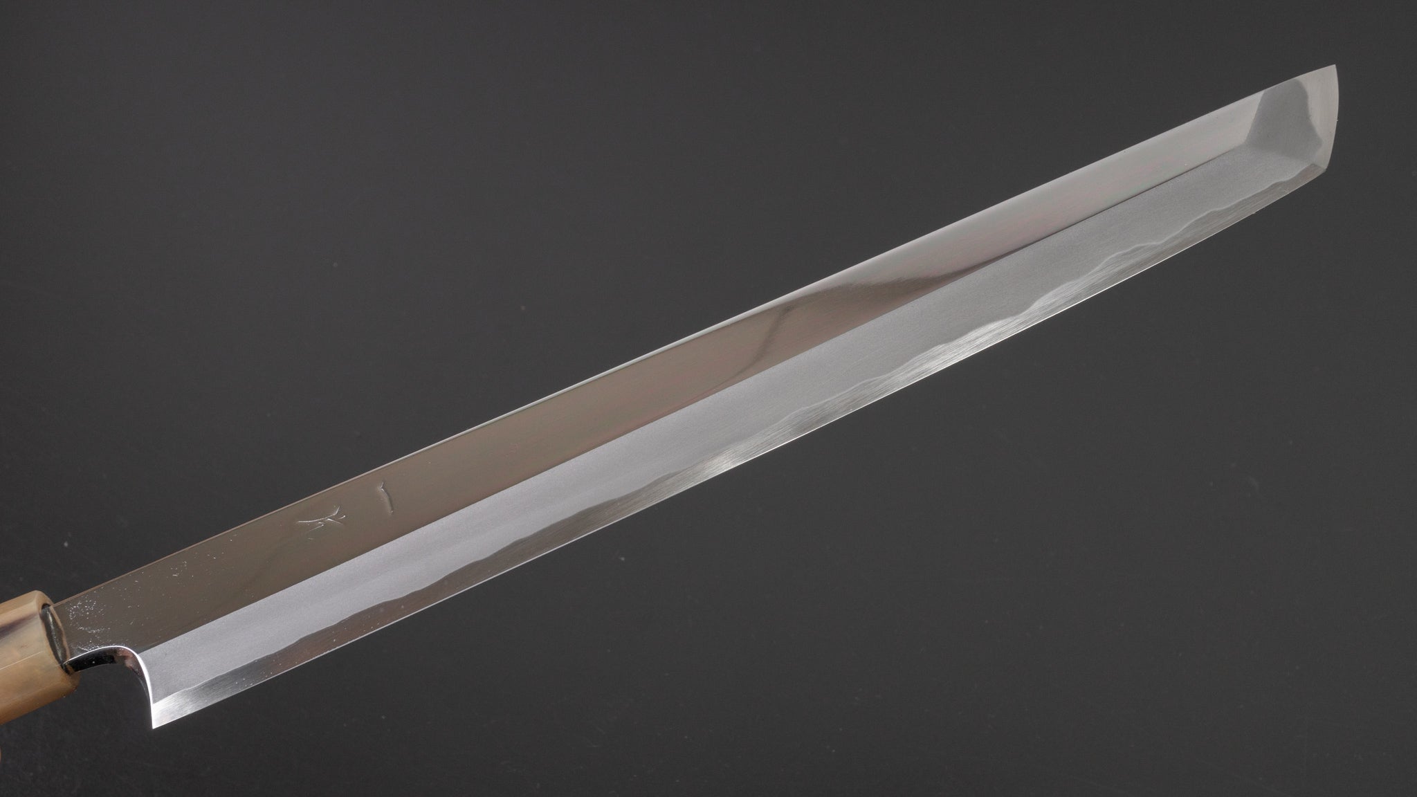 Hitohira Togashi White #1 Yanagiba Sakimaru 300mm Japanese Sushi Knife - Ebony Handle, Mirror Polished Blade with Saya - Perfect for Sushi Chefs & Japanese Cuisine Lovers