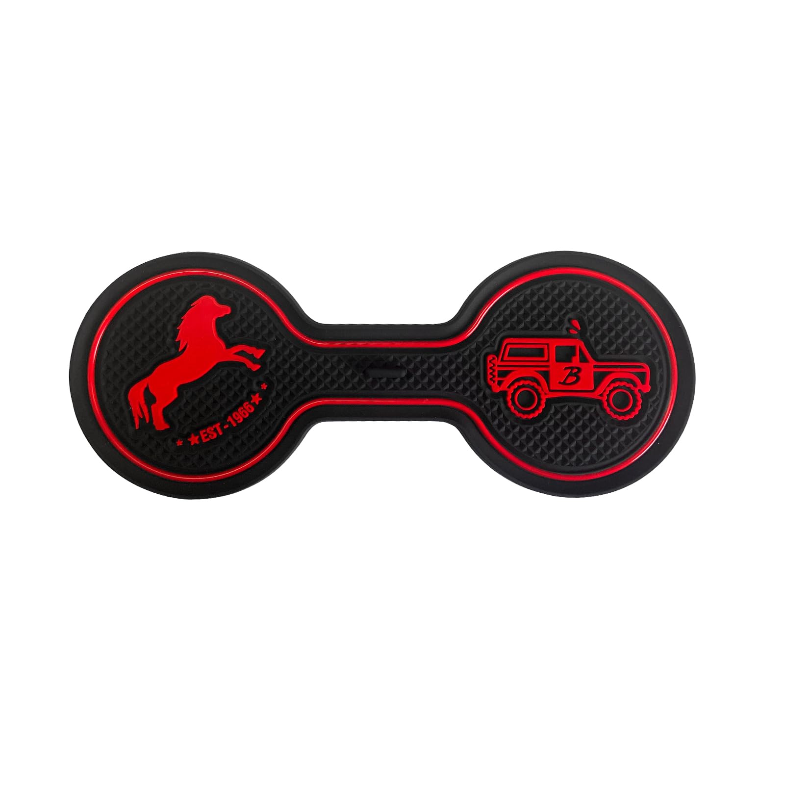 **Ford Bronco 2021-2024 Cup Holder Coaster (Excluding Sport) - Silicone Drink Mat, Car Accessories, Non-Slip Beverage Pad (Red) - Perfect for Coffee, Soda & Water in Your SUV**