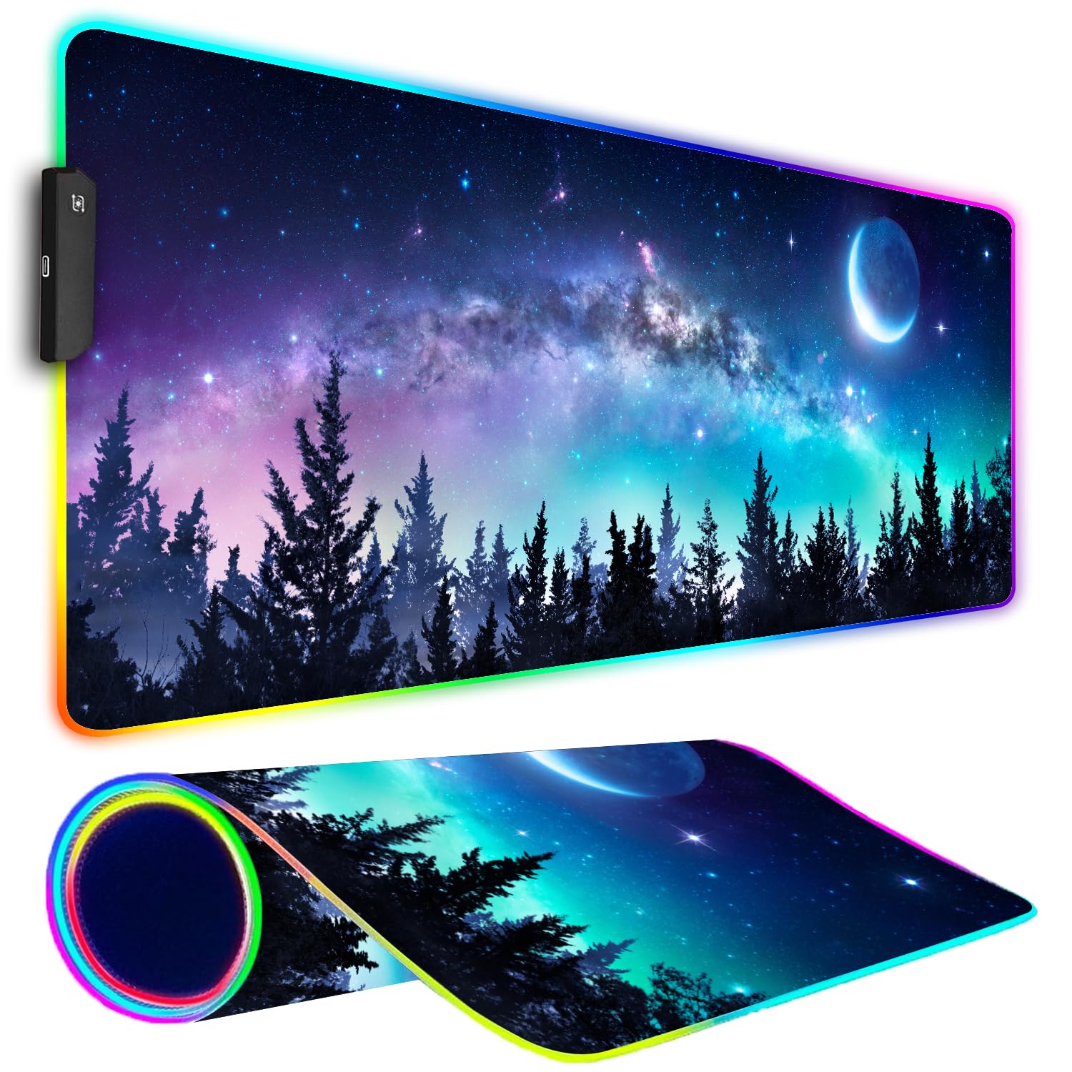 RGB Gaming Mouse Pad with LED Lights - Large 31.5