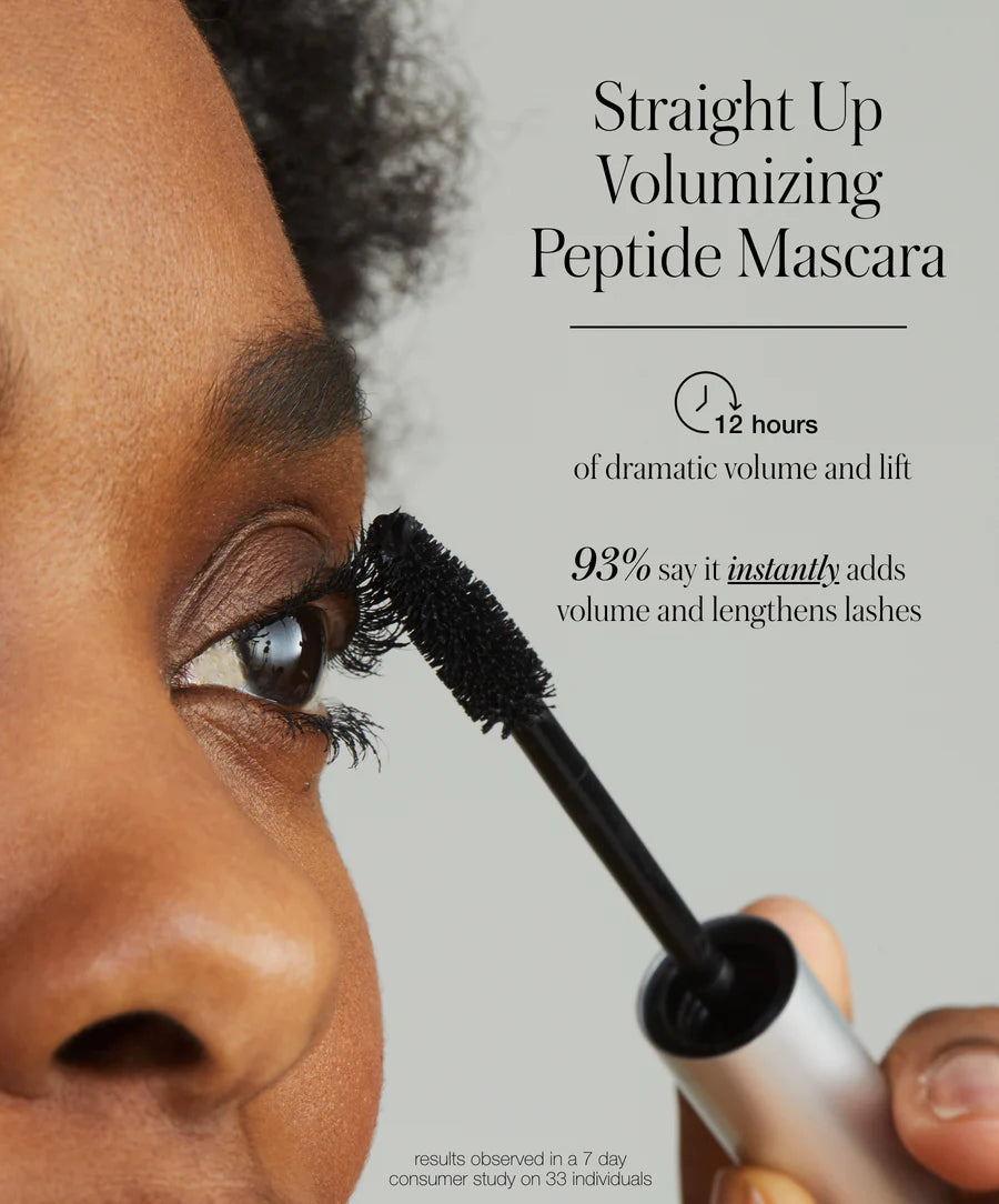 Straight Up™ Volumizing Peptide Mascara for Long Lashes - Waterproof & Smudge-Proof - Perfect for Daily Wear & Special Occasions