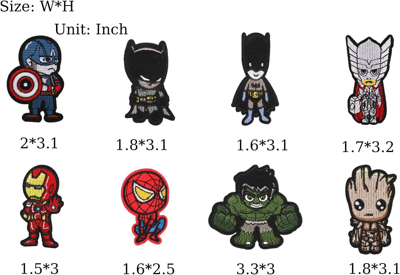 20PCS Superhero Embroidered Iron On/Sew On Patches for Clothes, Jackets, Hats & Backpacks - DIY Fabric Repair & Customization for Kids & Adults - Perfect for Cosplay, Costume Parties & Superhero Fans