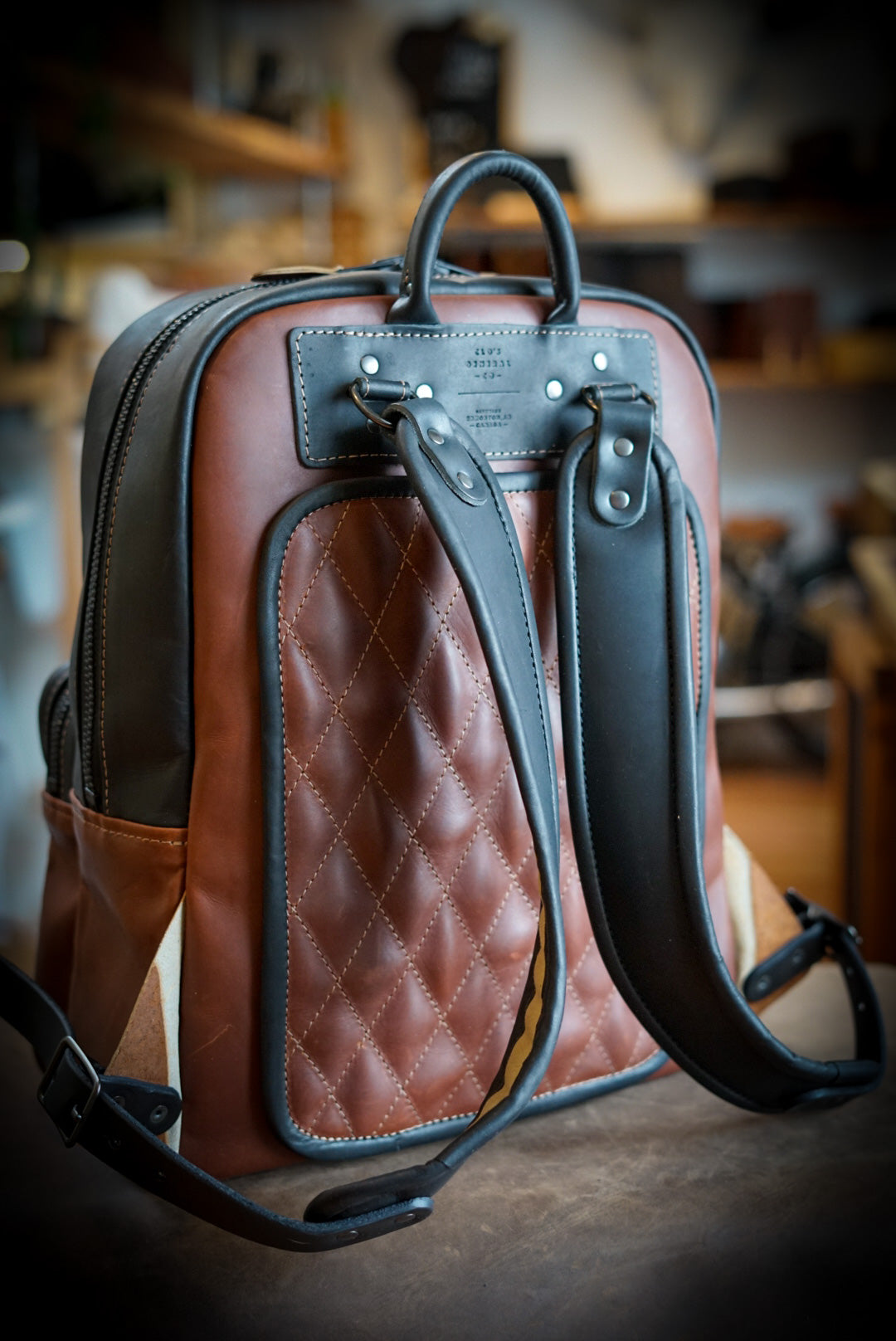 Stylish Commuter Backpack for Men & Women - Two Tone Design (Brown/Black) - Durable Laptop Backpack for Work, Travel & College - Perfect for Daily Commute & Business Trips