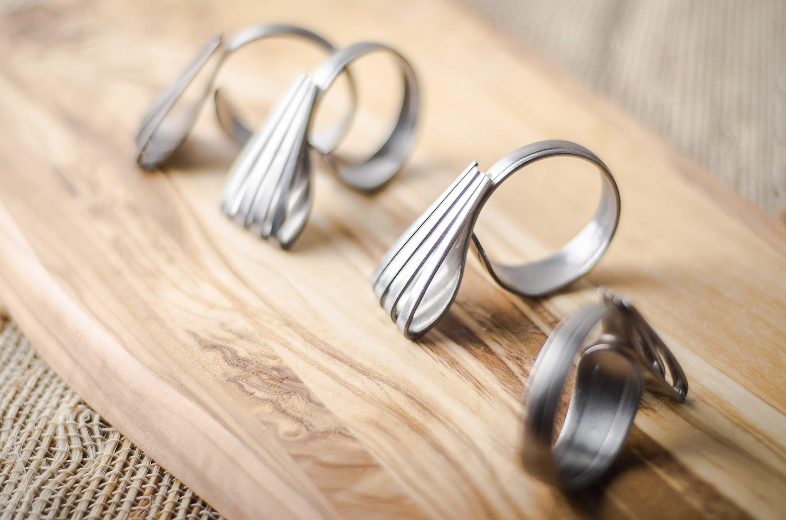 Handmade Fork Napkin Rings - Elegant Silverware Tableware for Weddings, Parties & Fine Dining Decor