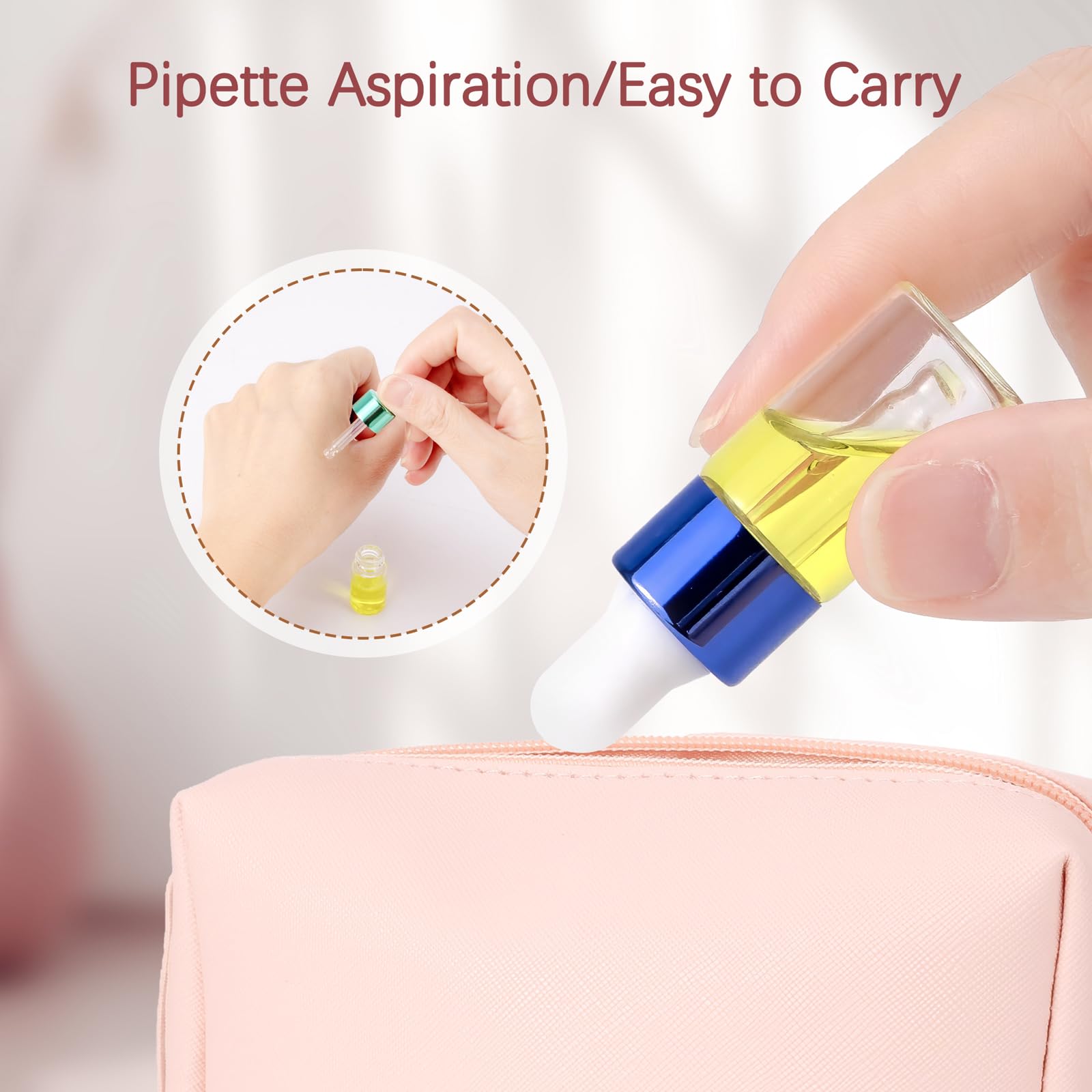18pcs 3ml Glass Dropper Bottles with Purple Blue Pink Caps - Essential Oil Bottles, Cosmetic Sample Containers with Glass Dropper Lids + Free Funnel - Perfect for DIY Essential Oils, Perfumes, and Liquid Cosmetics