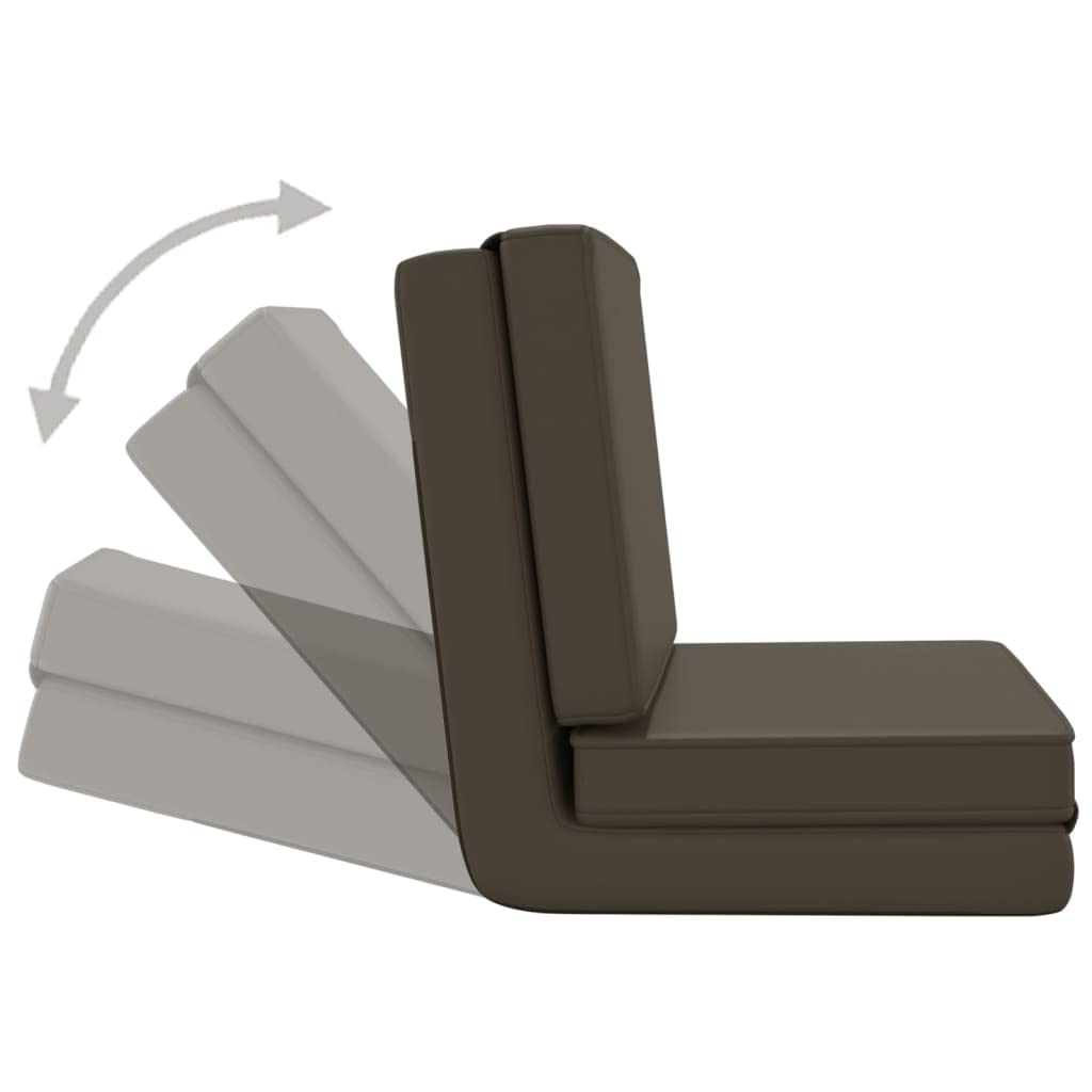 vidaXL Adjustable Folding Floor Chair - Foam Filled, Space Saving, Anthracite Faux Leather - Perfect for Relaxation, Guest Bed & Small Space Living - Home, Office, Dorm Room & Meditation Use