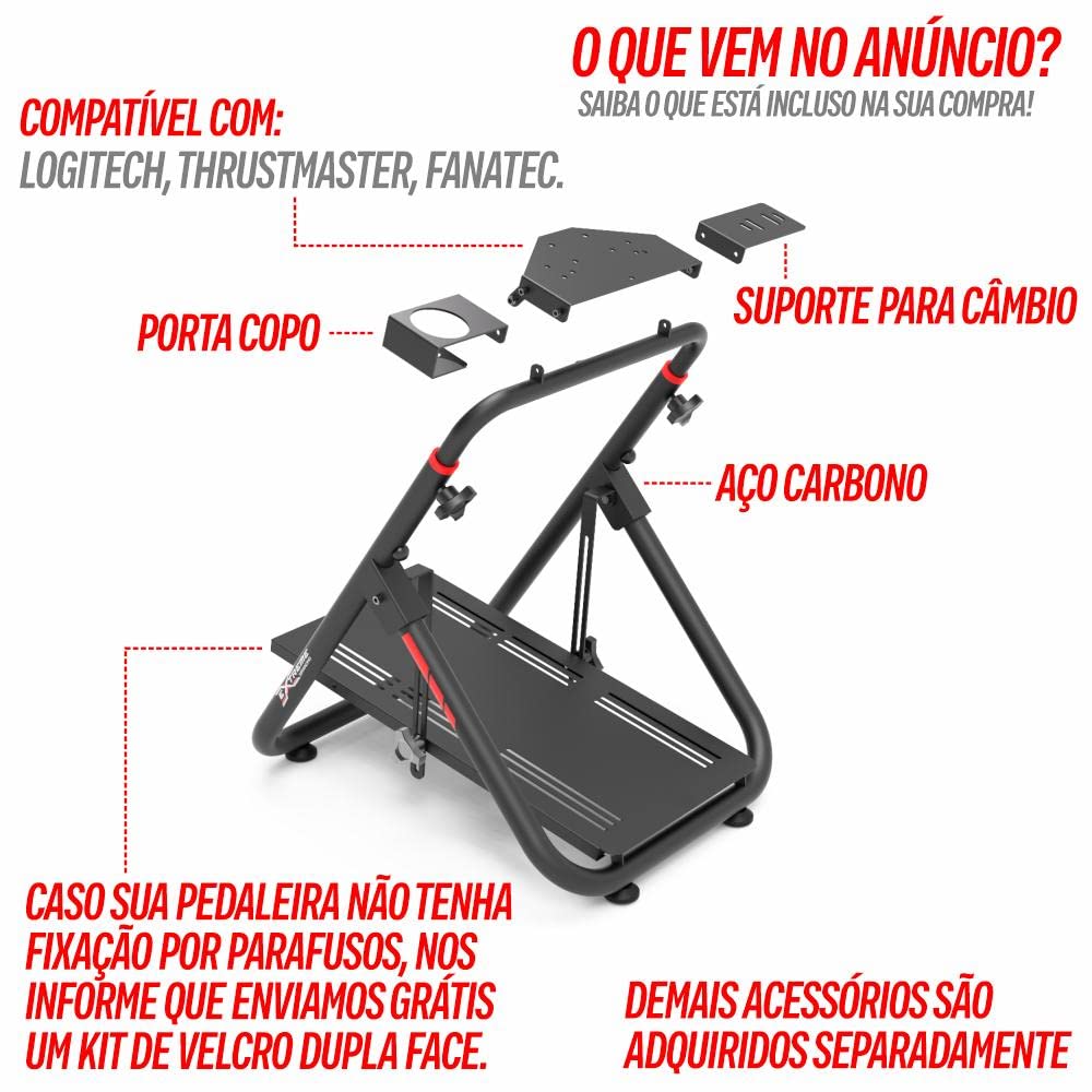 Extreme Sim Racing Wheel Stand Cockpit SXT V2 - Heavy Duty Foldable Racing Simulator Stand for Logitech G25/G27/G29/G920, Thrustmaster & Fanatec Wheels | Perfect for Home Gaming, Professional Esports & Racing Enthusiasts