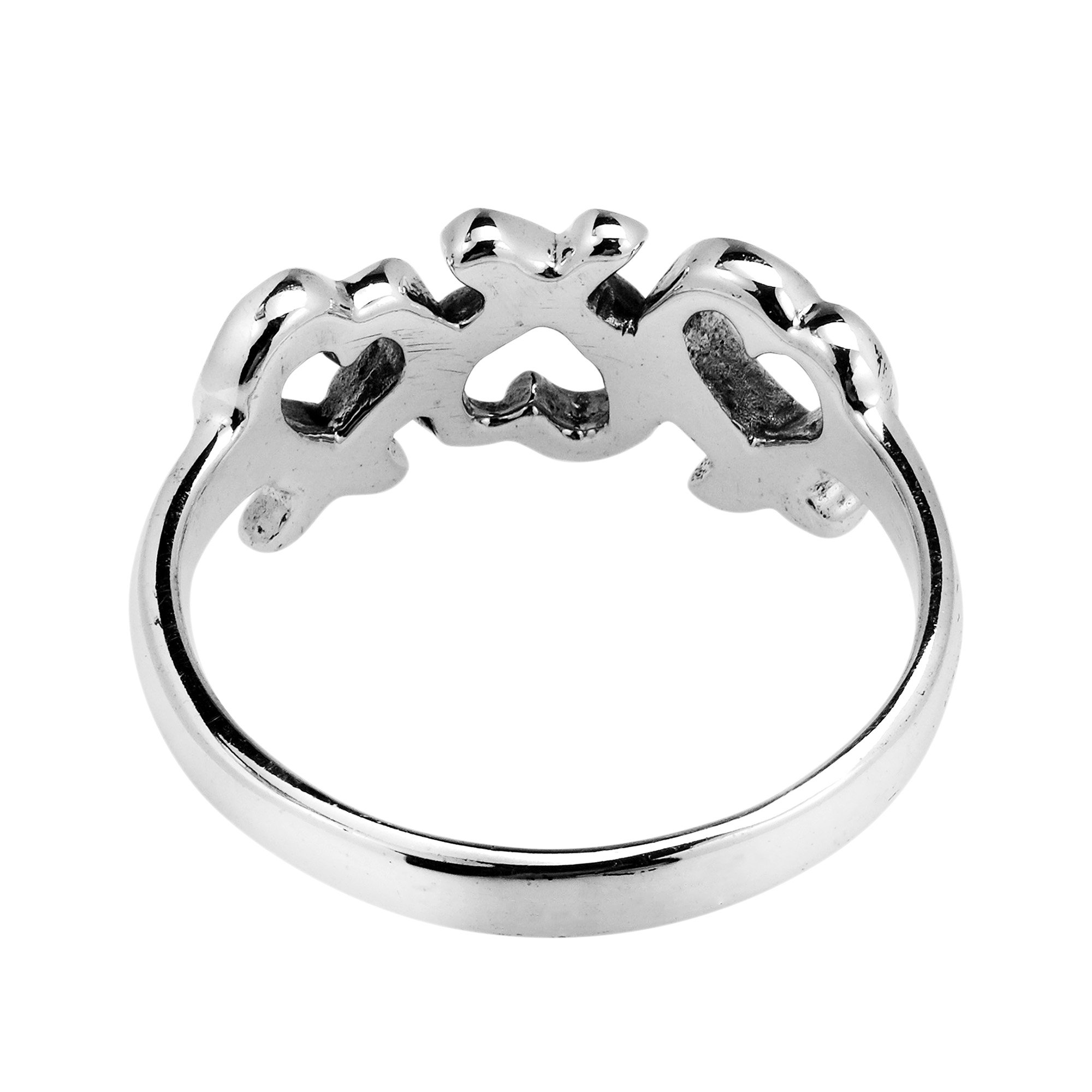 AeraVida Infinity Love Triple Hearts .925 Sterling Silver Promise Ring for Women | Cute Wedding, Friendship & Fashion Jewelry | Comfort Fit Love Symbol Ring Sizes 6-9 | Perfect for Anniversaries, Engagements & Everyday Wear
