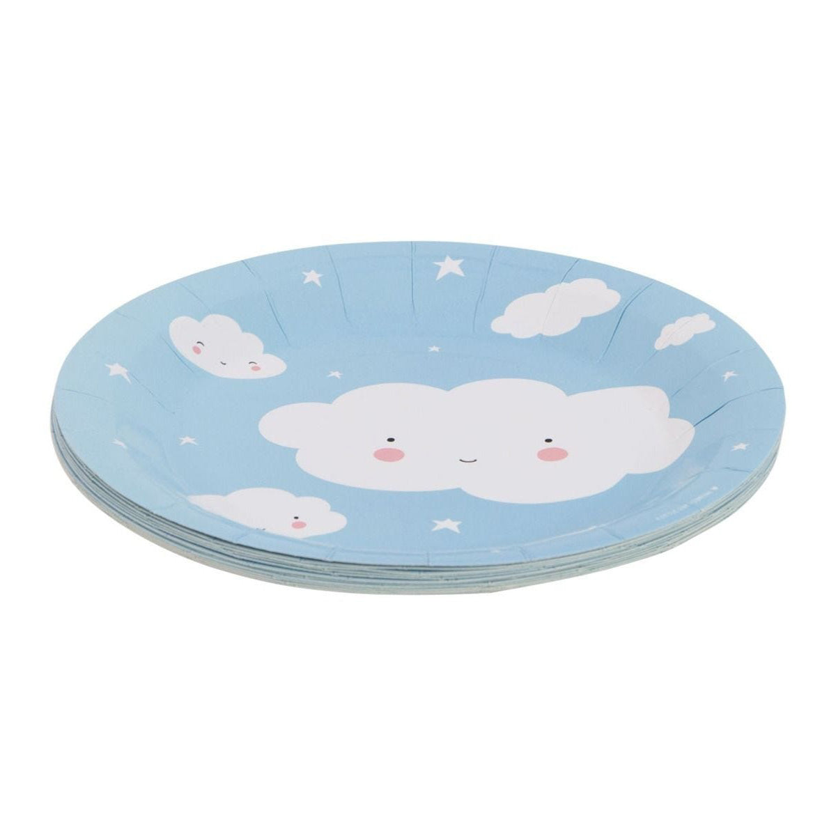 A Little Lovely Company Cloud-Shaped Paper Plates - Eco-Friendly Disposable Tableware for Kids Birthday Parties, Baby Showers & Picnics