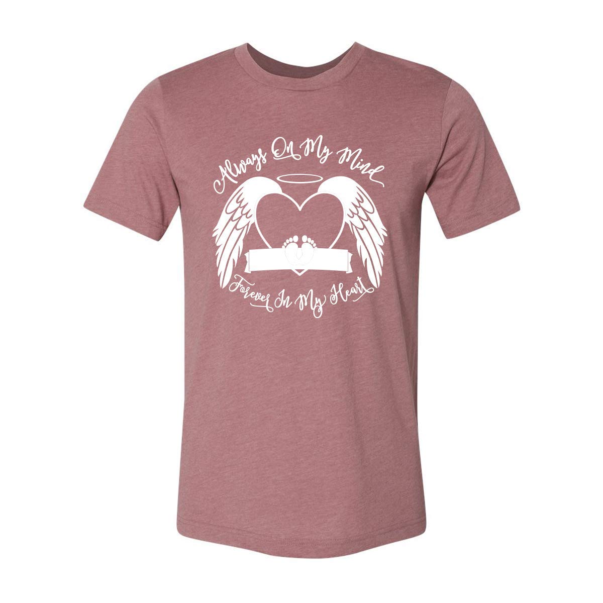 Personalized Memorial T-Shirt - Comfortable Bereavement Shirt for Loved Ones | RIP Remembrance Tee with 'Always On My Mind Forever In My Heart' Design | Perfect for Memorial Services, Funerals & Honoring Departed Souls