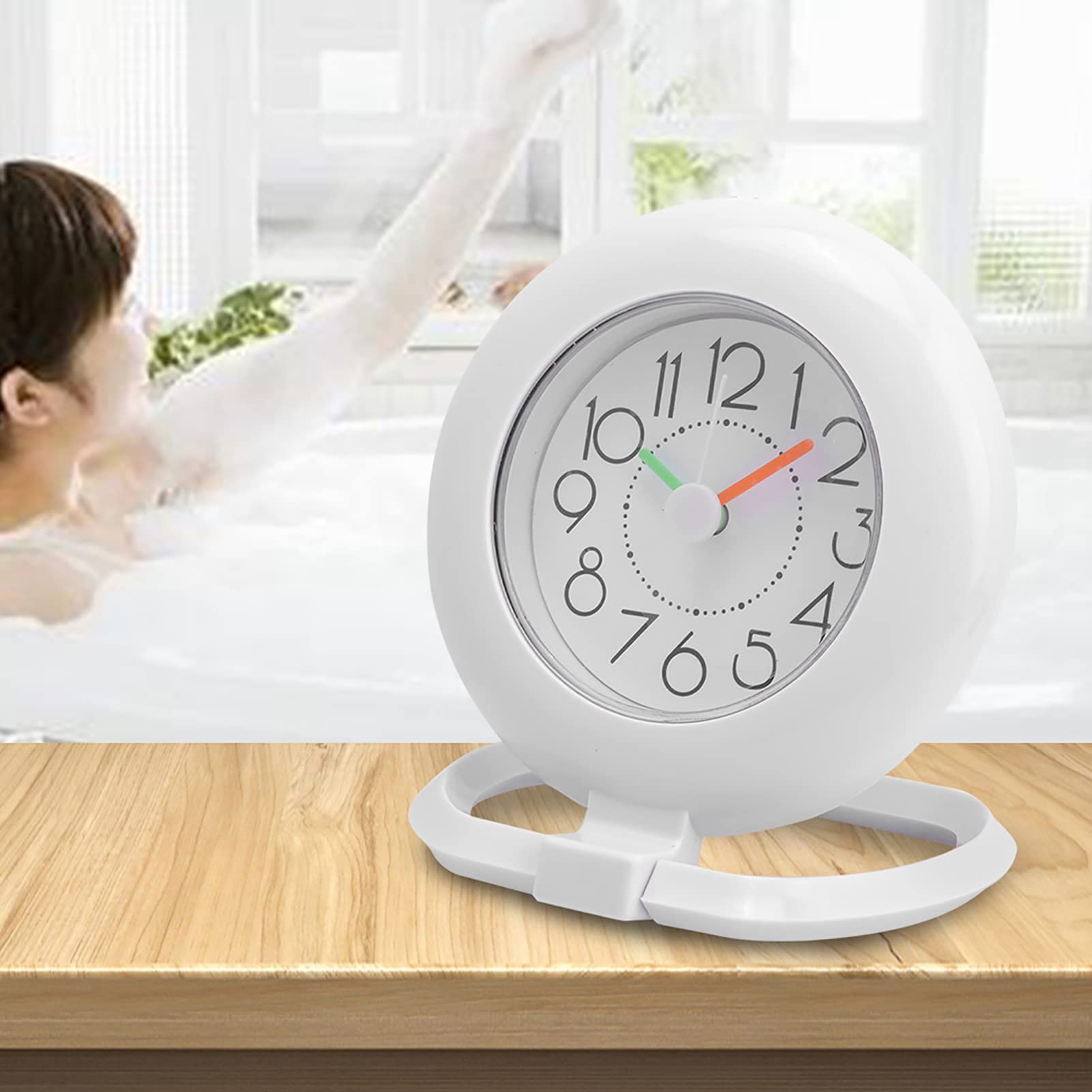 Waterproof Digital Shower Wall Clock - Bathroom & Kitchen Decor (White) for Home Use