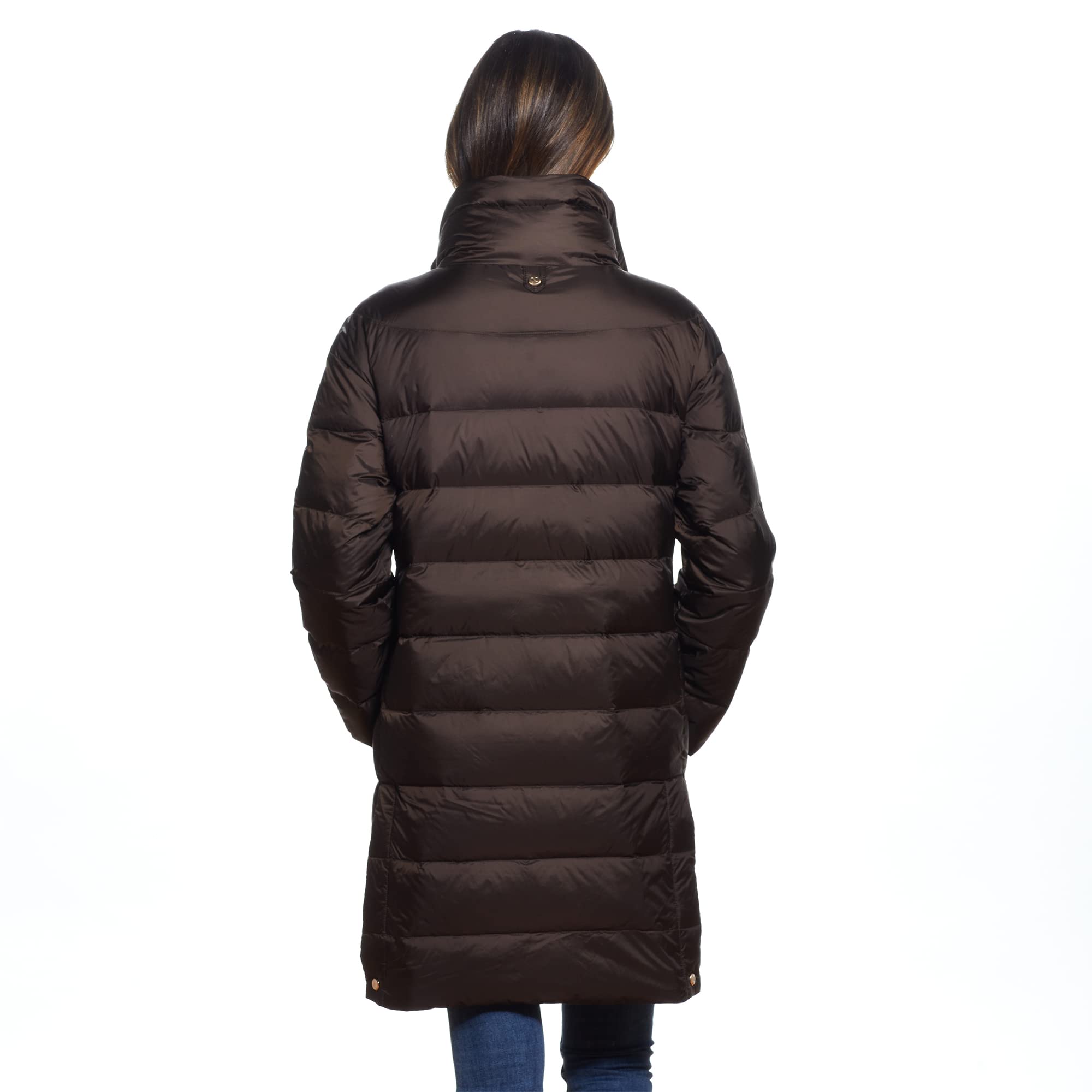 Martha Stewart Women's Cocoon Puffer Coat - 100% Nylon Stand Collar Winter Jacket with Back Hem Vents & Pockets | Warm Outerwear for Cold Weather, Work Commute & Casual Outings