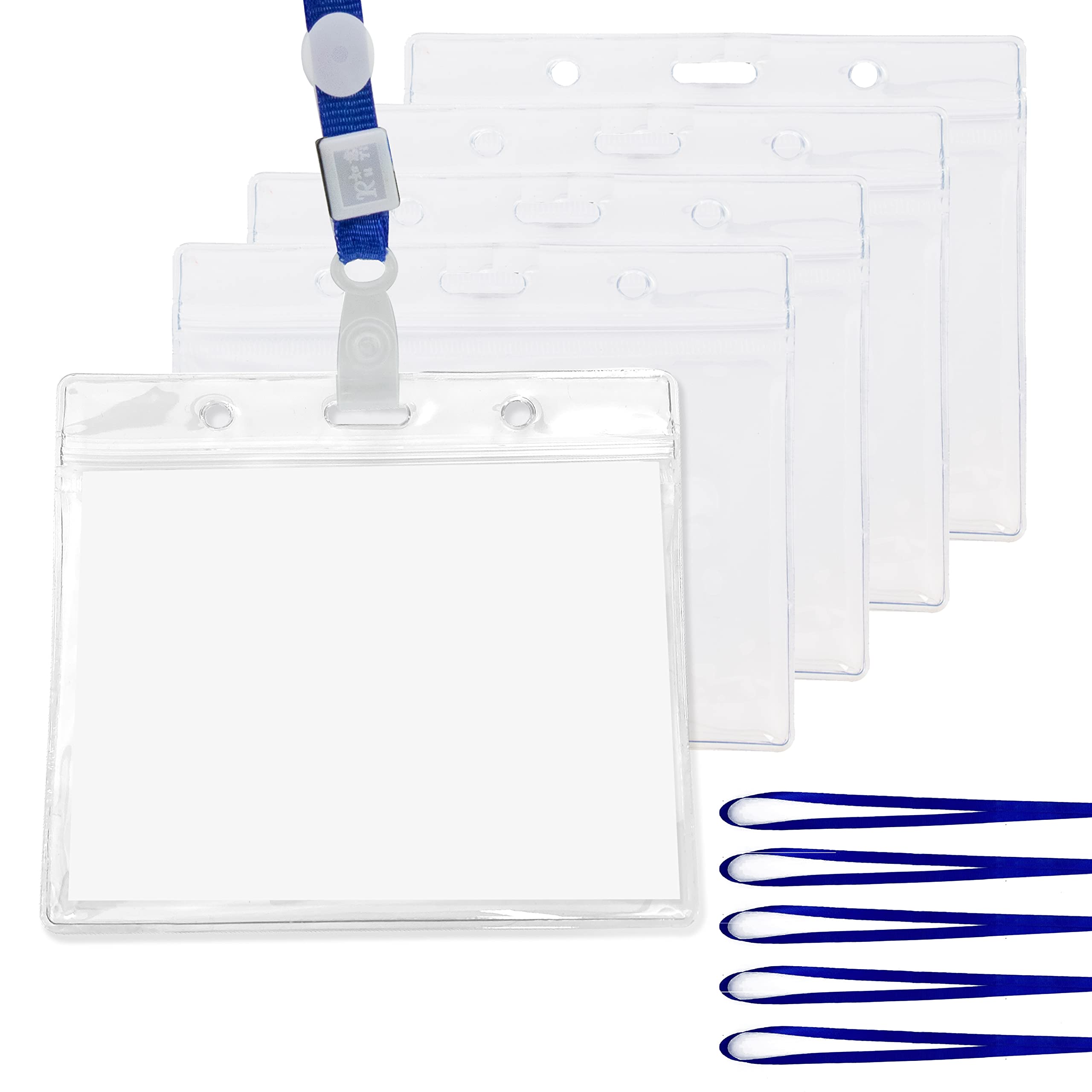 20-Pack Clear PVC ID Badge Holders with Lanyards - 4.25×3.5