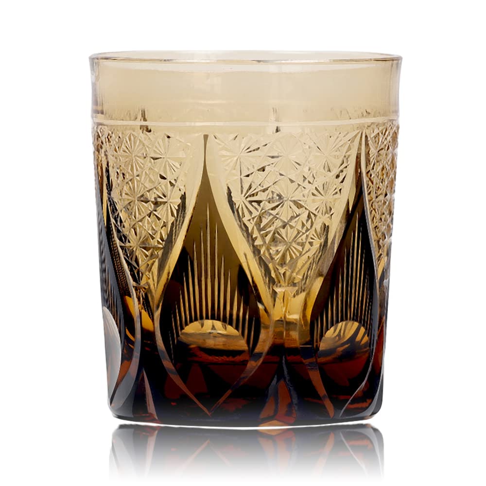 JINZHI 8oz Whiskey Glasses Set - Premium Old Fashioned Scotch & Bourbon Drinking Glassware for Cocktails, Barware (Black) - Perfect for Home Bars, Parties & Gift Giving