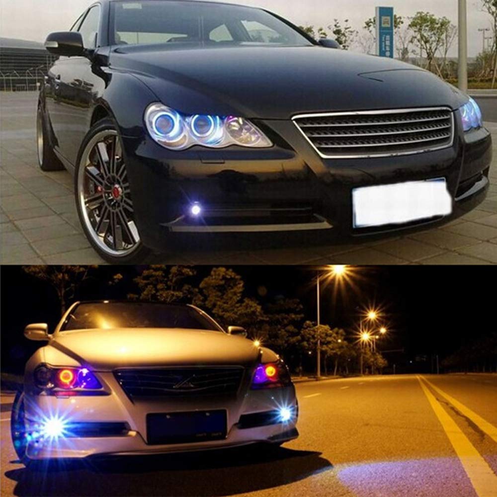 YSY 2-Pack LED Car Light Assembly - 12V White Eagle Eye Daytime Running Lights, Fog Lights & Reverse Backup Lights for Cars, Trucks, SUVs - Perfect for Night Driving & Low Visibility Conditions