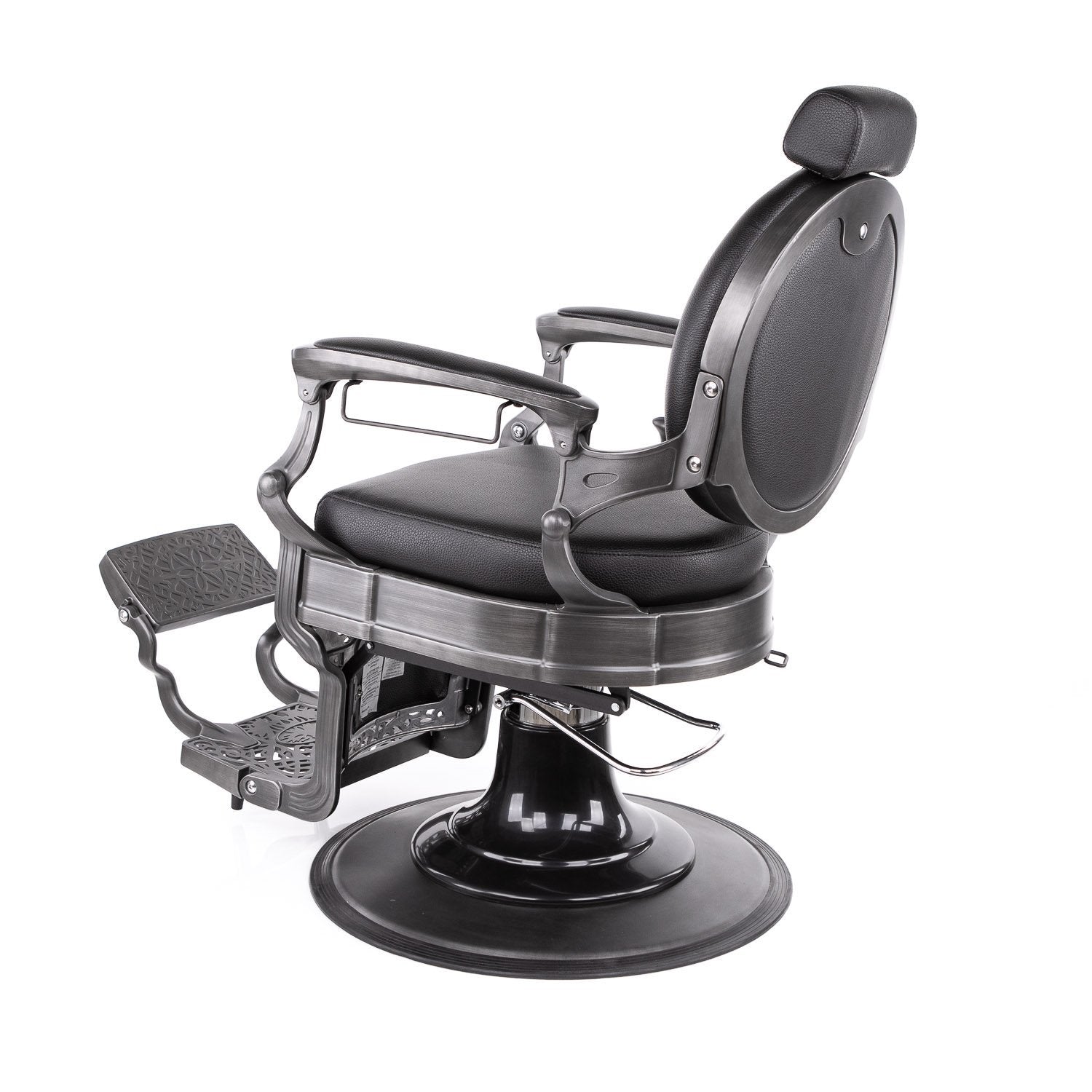 Princeton Professional Barber Chair - Brushed Stainless Steel with Hydraulic Lift for Salon & Home Use | Heavy Duty Styling Chair for Haircuts & Grooming