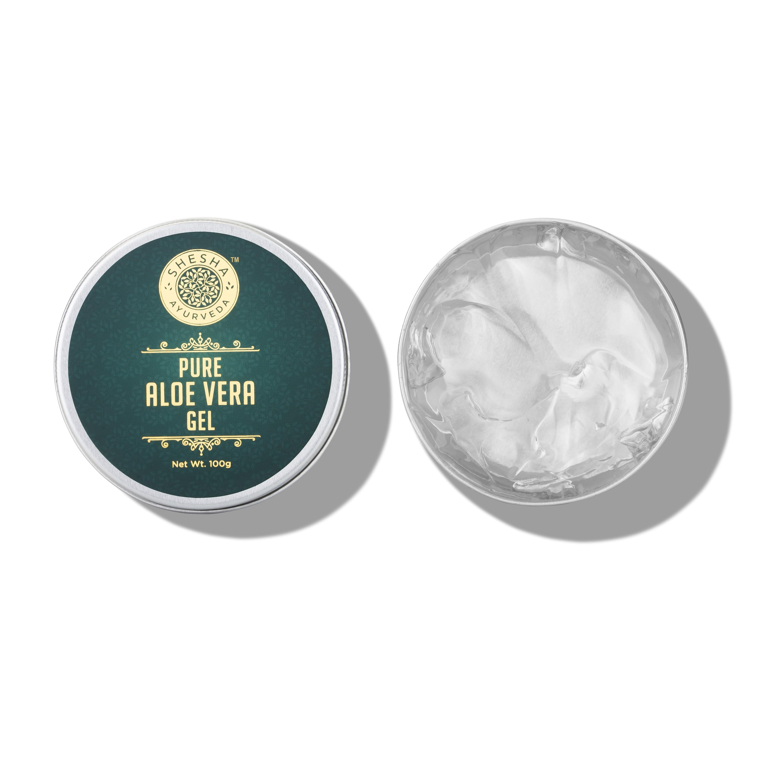 SHESHA NATURALS Ayurveda Pure Aloe Vera Gel - 100% Natural Aloe Gel for Skin Care, Face Moisturizer, Acne Scar Treatment & Dark Circle Relief | Hydrating & Soothing for Sunburn, Dry Skin & Daily Skincare Routine
