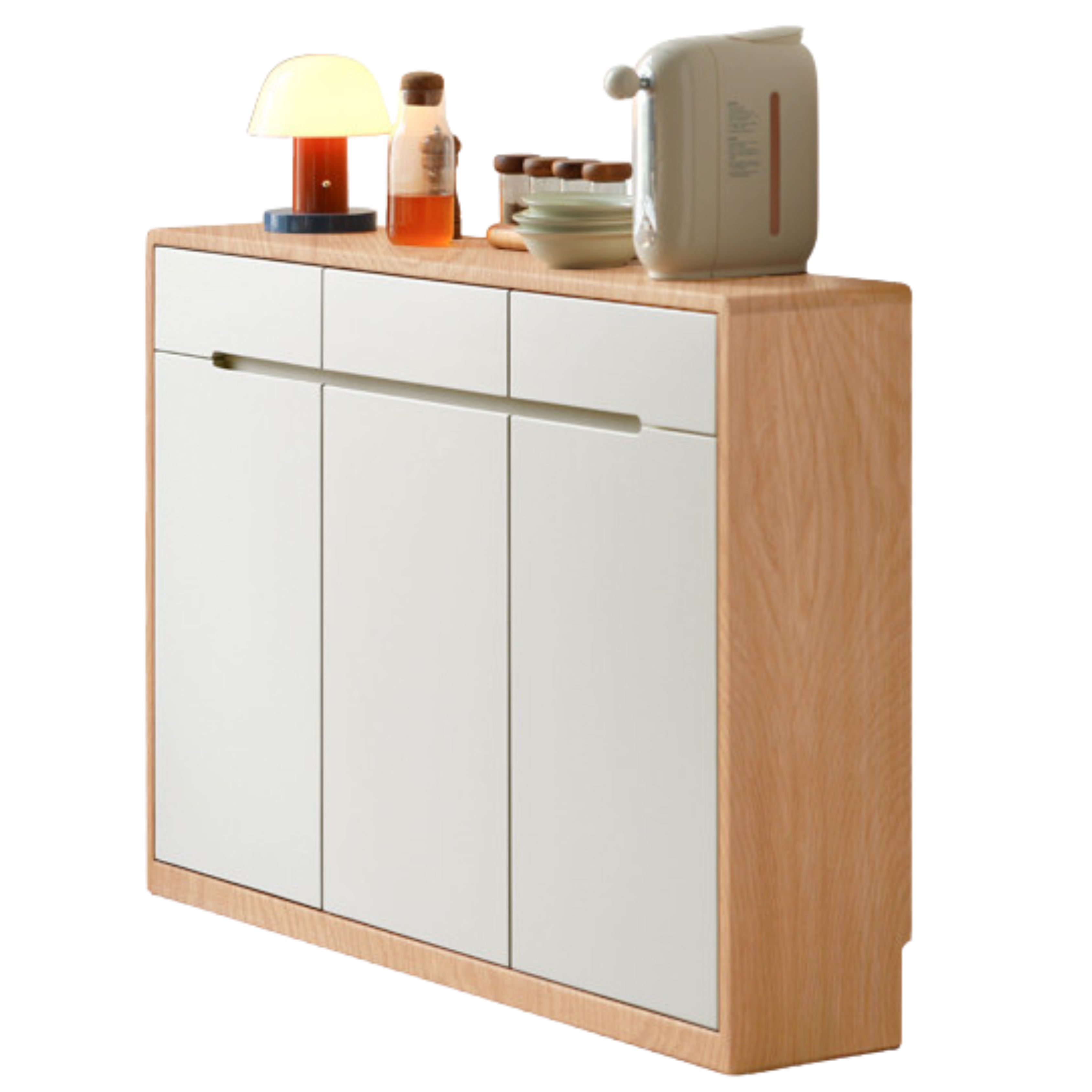 47.2x9.8x33.5 inch / 120x25x85сm / Natural wood color / Ultra-thin sideboar (Red Oak)