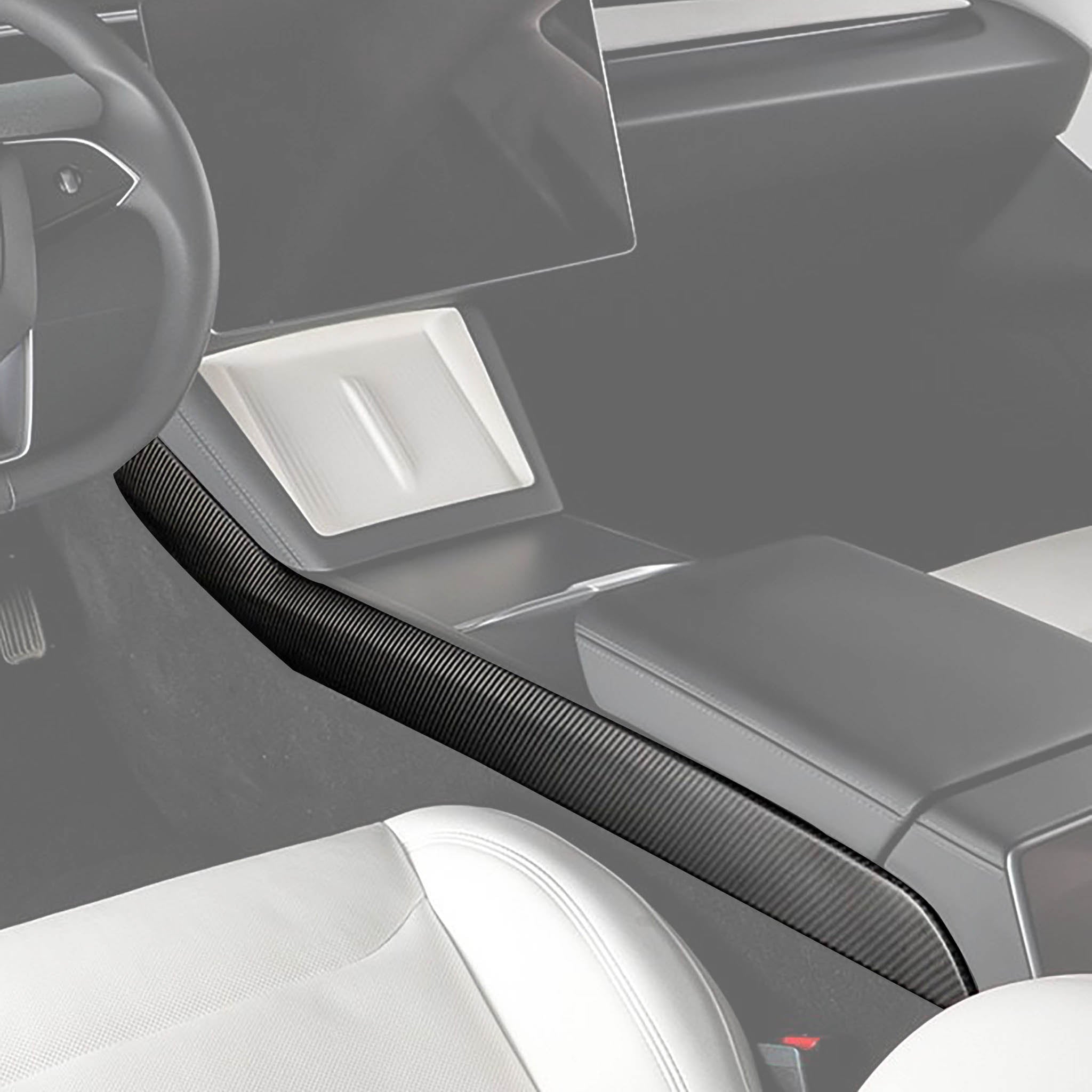 Premium Real Carbon Fiber Center Console Side Panel Covers for Tesla Model 3 Highland 2024+ (2-Piece Set) - Enhance Interior Style & Protect from Scratches for Daily Driving & Road Trips