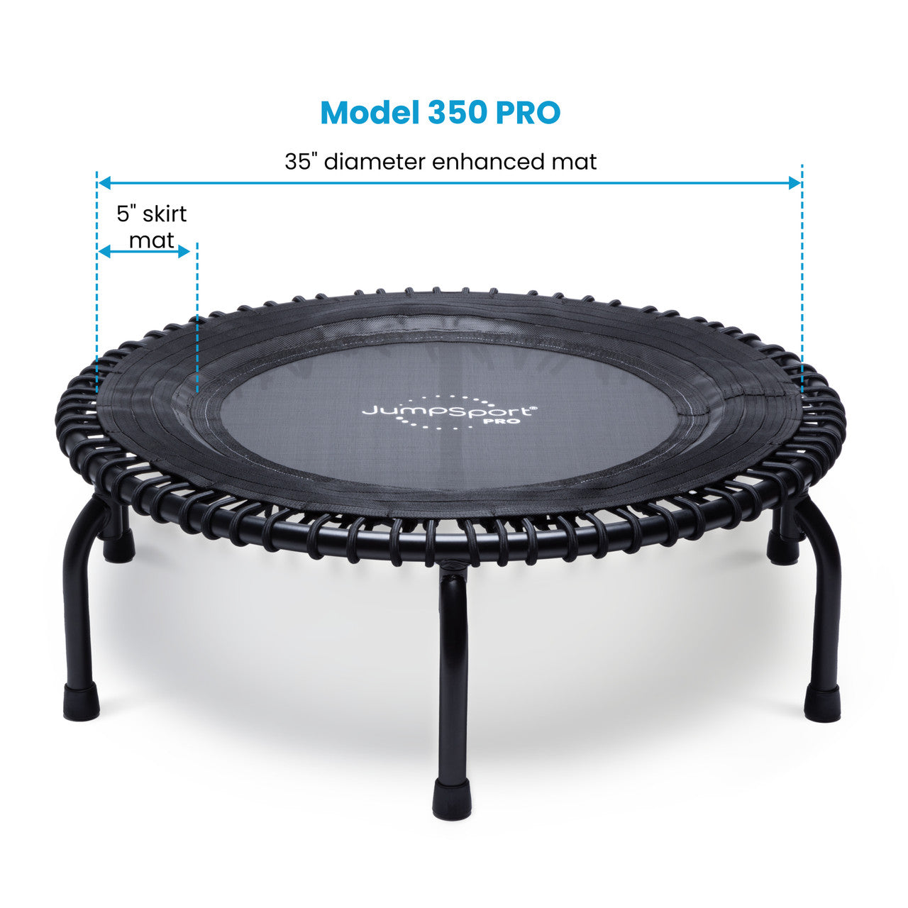 JUMPSPORT 350 PRO Fitness Trampoline - 39 Inch Rebounder for Home Workouts, Cardio Exercise & Weight Loss | Indoor/Outdoor Use for Adults & Kids