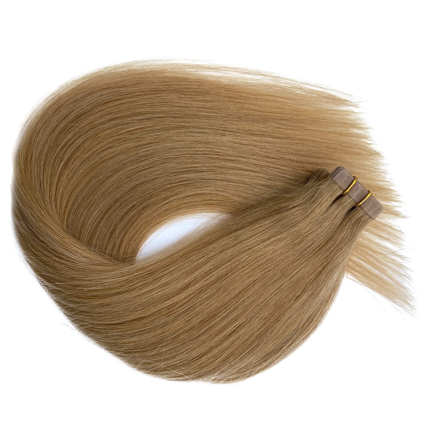 20pcs 16-inch Strawberry Blonde Tape-in Hair Extensions | 30g Human Remy Hair | Seamless Skin Weft Silk Straight Double Sided Invisible Tape | Perfect for Daily Wear, Parties & Special Occasions