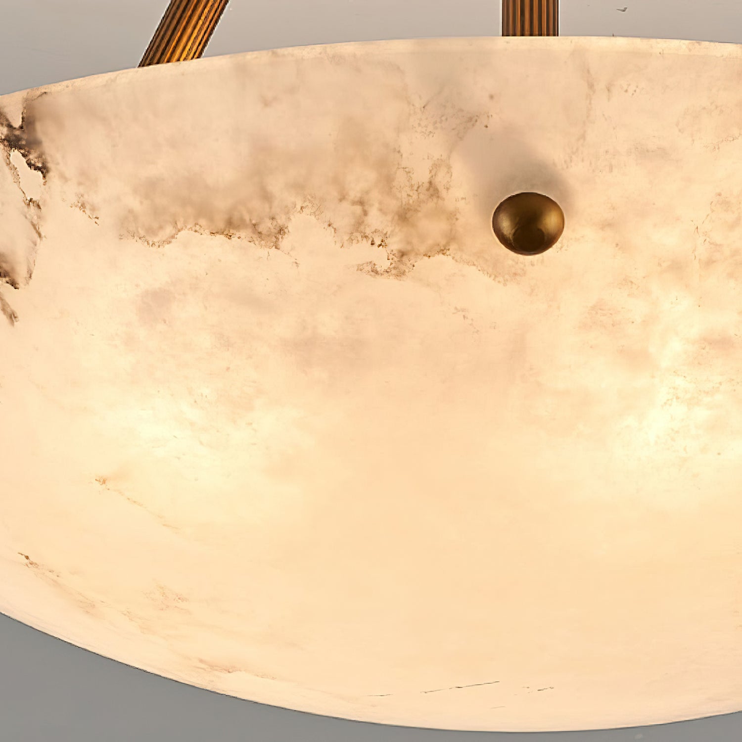 Alabaster Bowl Ceiling Light Fixture - Modern Handcrafted Stone Pendant Lamp for Dining Room, Living Room & Bedroom Lighting