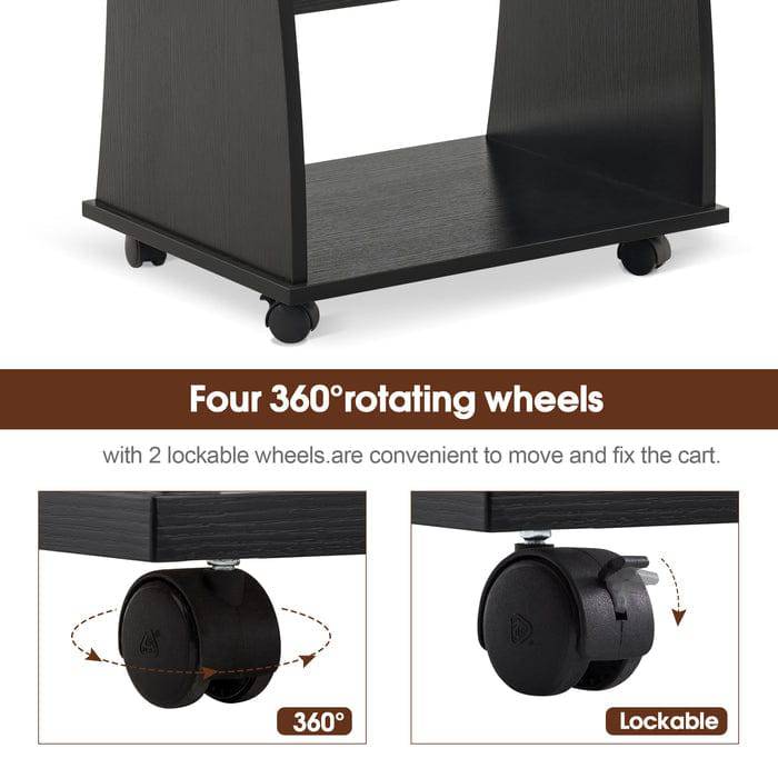 4-Tier Salon Rolling Utility Cart with Wheels - Mobile Storage Organizer for Hair Stylists, Nail Techs & Beauty Professionals - Perfect for Salon, Spa, Home & Office Use