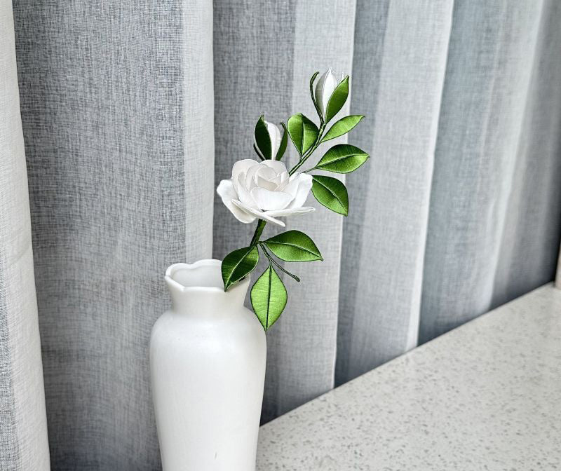 Gardenia DIY Flower Craft Kit with Step-by-Step Video Tutorial - Perfect for Home Decor, Wedding Bouquets & Handmade Gifts