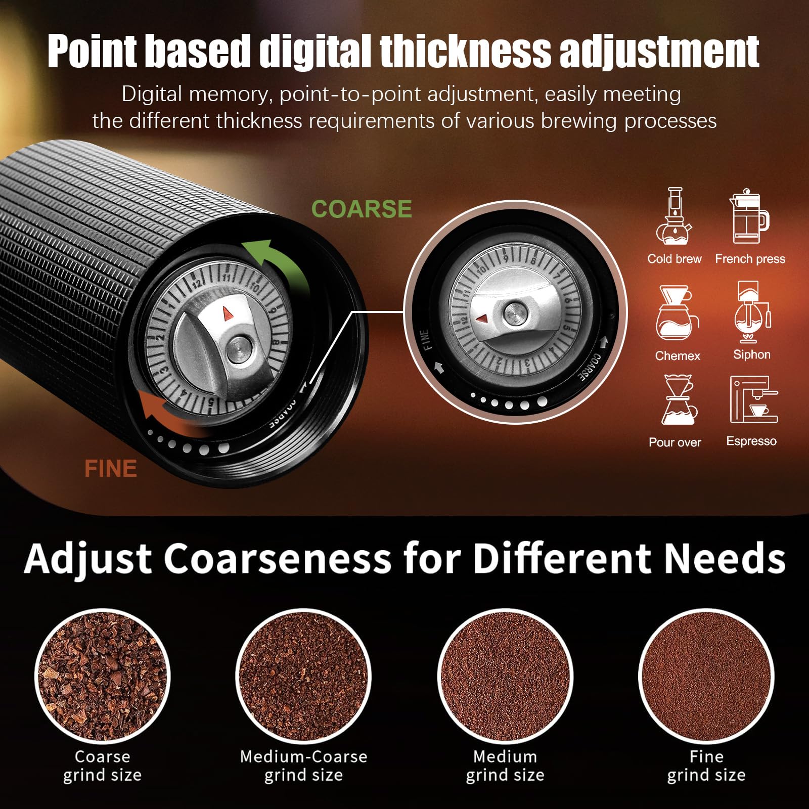 Premium 25g Manual Coffee Grinder - CNC Stainless Steel Hand Crank Mill with Double Bearing Adjustment | Perfect for Espresso, French Press & Pour Over | Ideal for Home, Office & Travel Use