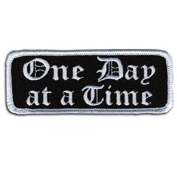One Day At a Time Motivational Iron-On Patch 4 Inch - Perfect for Jackets, Backpacks, and DIY Crafts