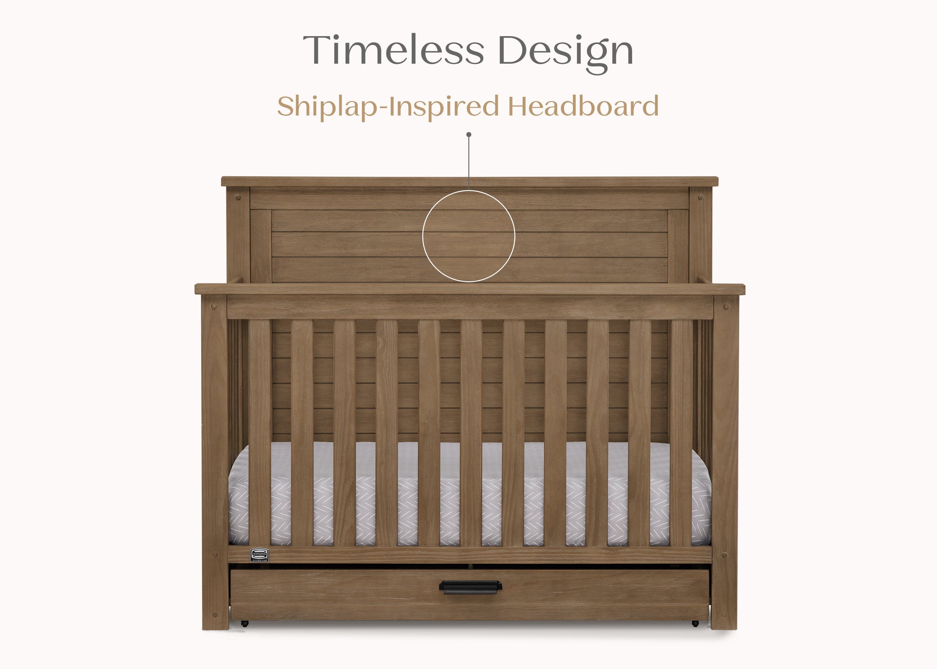 Caden 6-in-1 Convertible Baby Crib with Trundle Drawer - Nursery Furniture for Newborn to Toddler Bed | Perfect for Small Spaces & Shared Kids Rooms