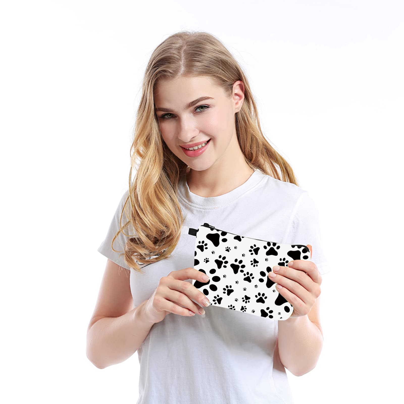 Small Travel Makeup Bag with Paw Print - Portable Cosmetic Organizer for Women | Perfect for Toiletries, Gifts & On-the-Go Beauty Essentials