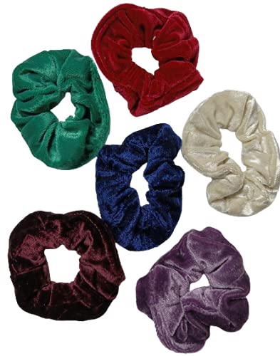Drishti 12-Pack Velvet Hair Ties for Women & Girls - Soft No-Slip Hair Elastics in Assorted Colors - Perfect for School, Workouts, and Everyday Styling
