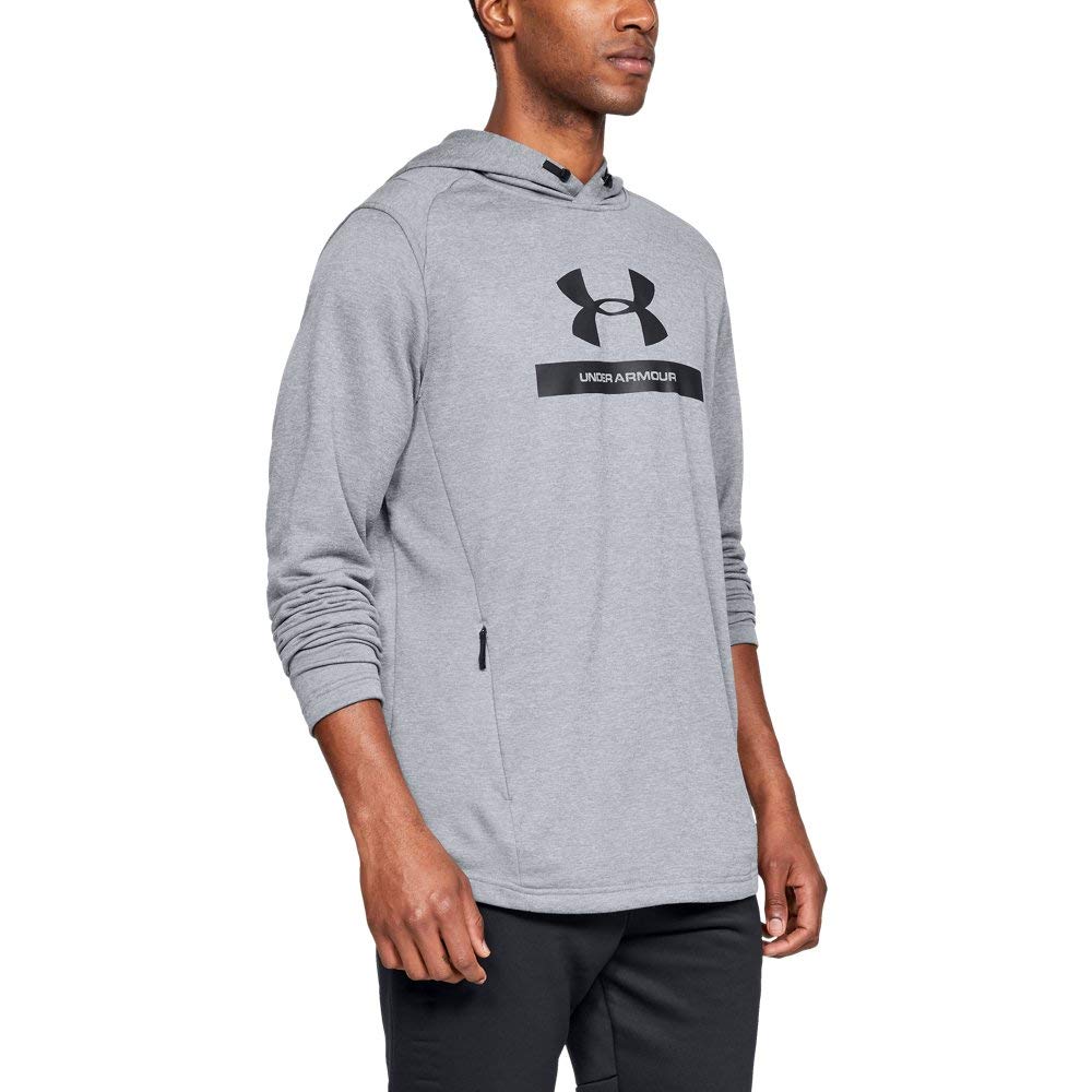 Under Armour Men's Mk1 Terry Graphic Hoodie - Comfortable Cotton Pullover Sweatshirt for Gym, Running & Casual Wear