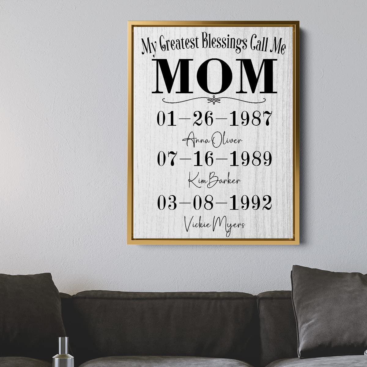 Personalized Canvas Prints for Mom & Grandma - Custom 'My Greatest Blessings' Mother's Day & Birthday Gifts for Women - Perfect for Home Decor, Wall Art & Sentimental Present Ideas